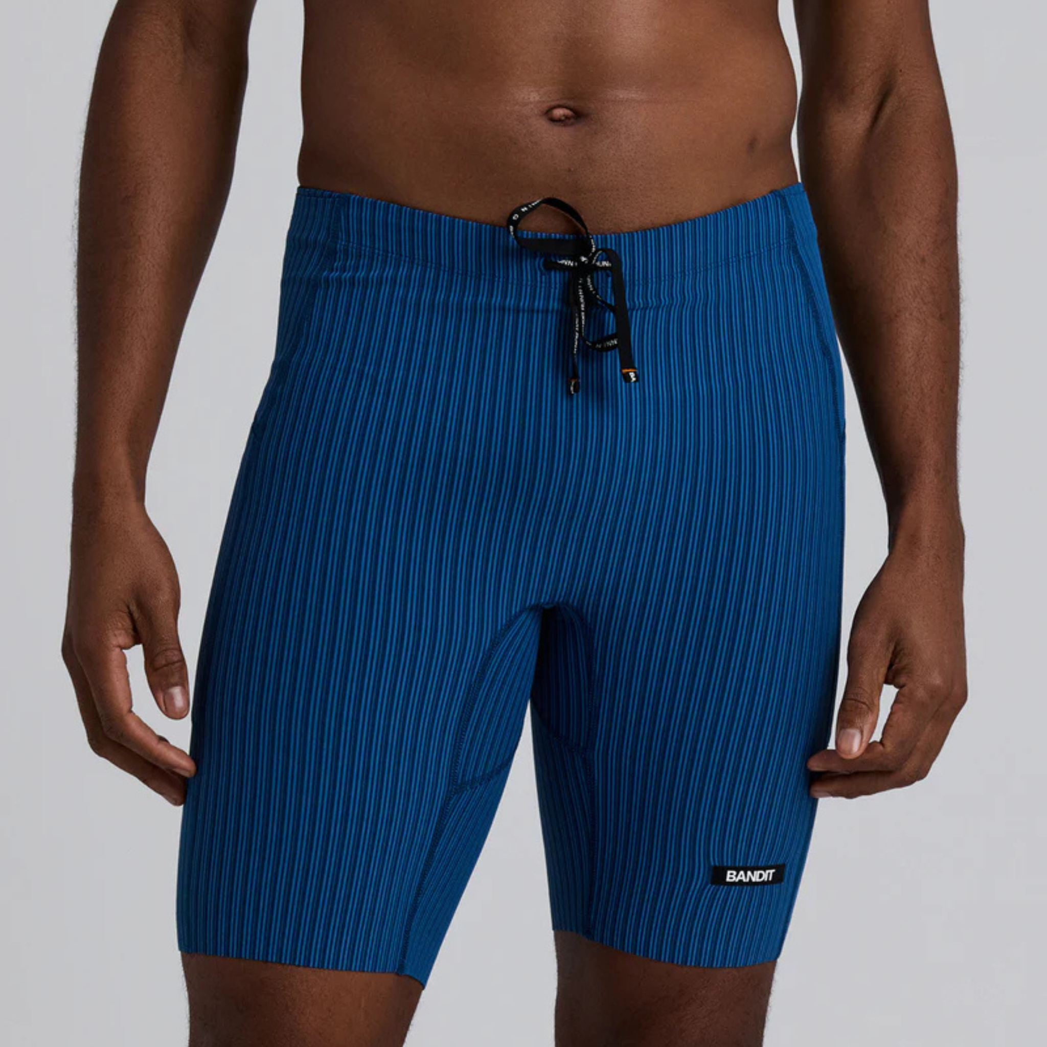 BANDIT MEN'S VARIEGATED STRIPED CADENCE HALF TIGHT - INK BLUE/AEGEAN XS