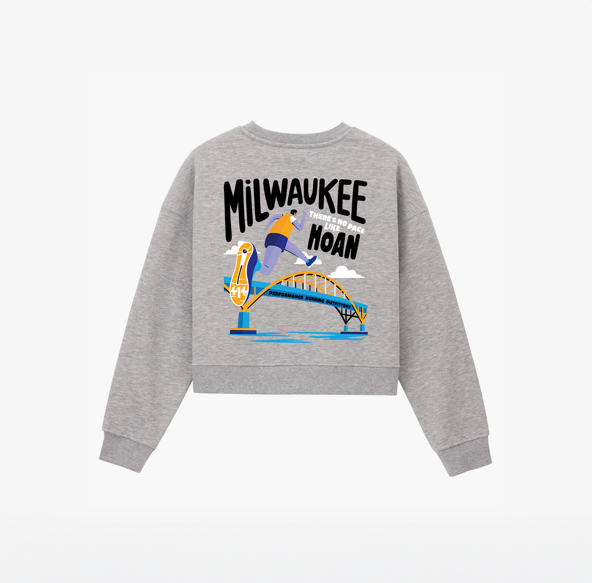 WOMEN'S DROP SHOULDER CREW - NO PACE LIKE HOAN - HEATHER GRAY