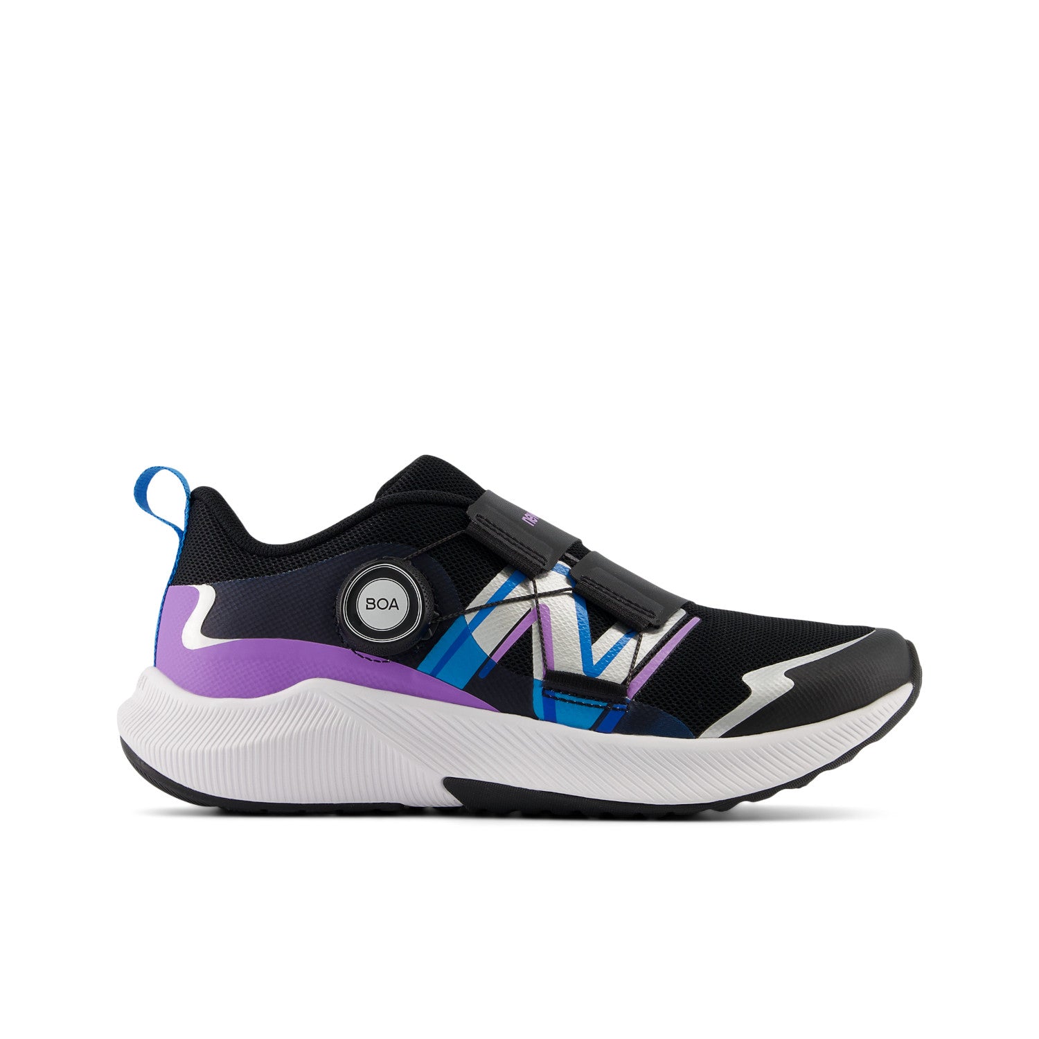 NEW BALANCE KID'S DYNASOFT REVEAL V4 BOA - PW4 BLACK/PURPLE FADE/SPICE BLUE - size 3.5 