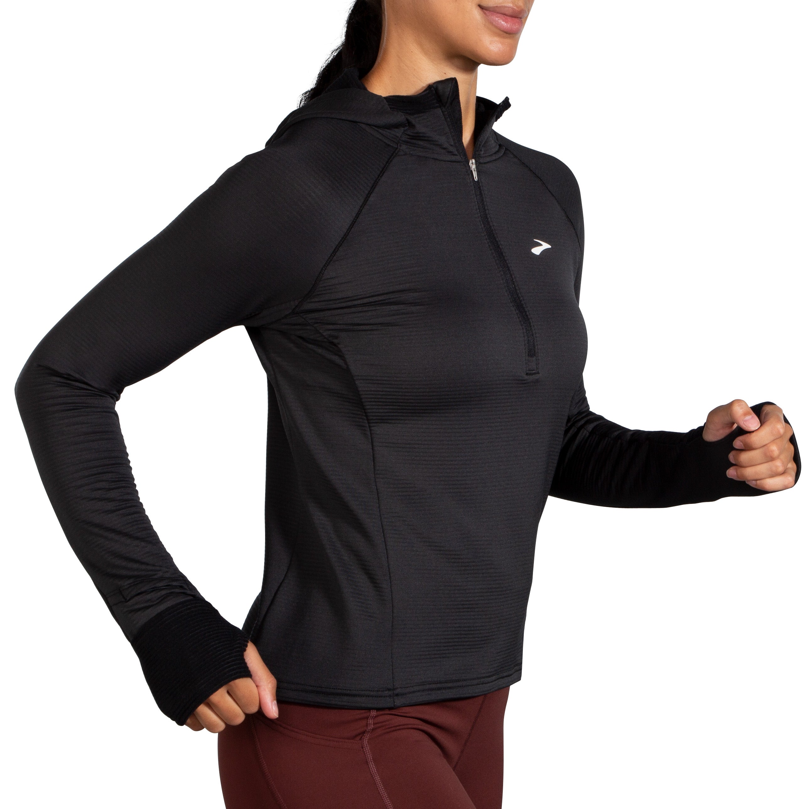 BROOKS WOMEN'S NOTCH THERMAL HOODIE 2.0 - 001 BLACK S