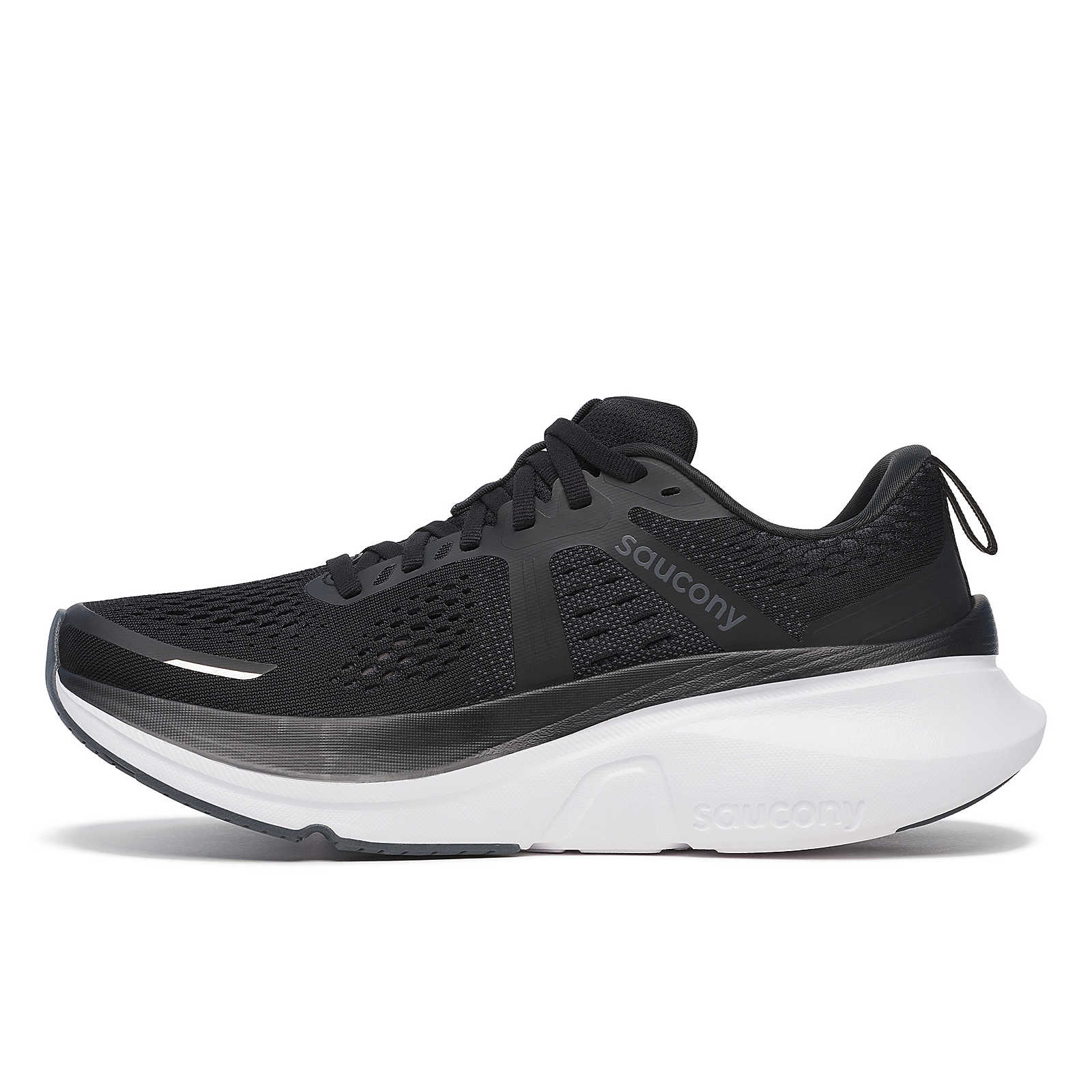 SAUCONY WOMEN'S GUIDE 18 - WIDE D - BLACK/WHITE - SIZE 6.5