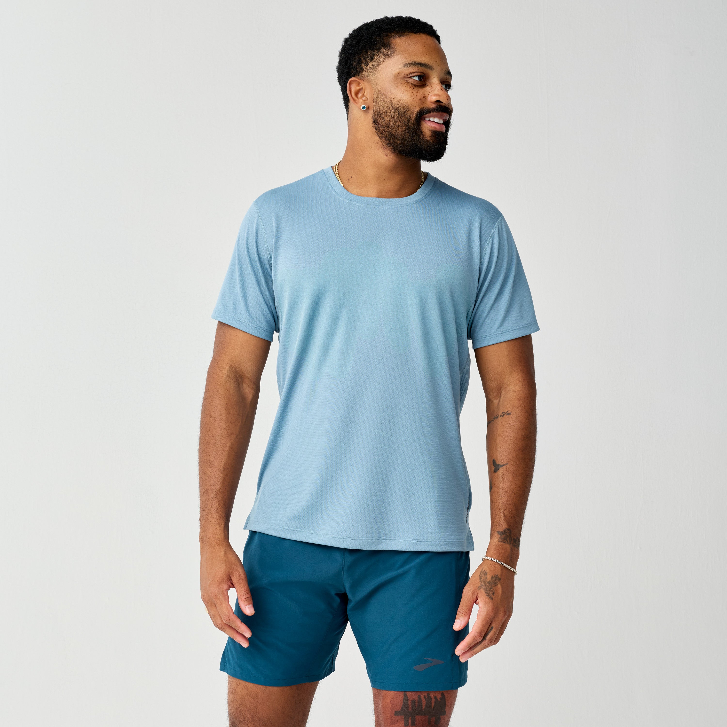 BROOKS MEN'S DASH SHORT SLEEVE 468 BlueHaze