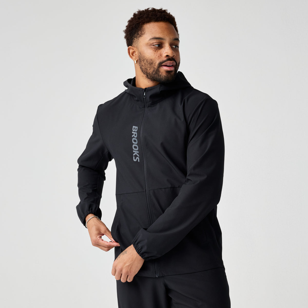 BROOKS MEN'S CANOPY JACKET - BLACK 001 BLACK