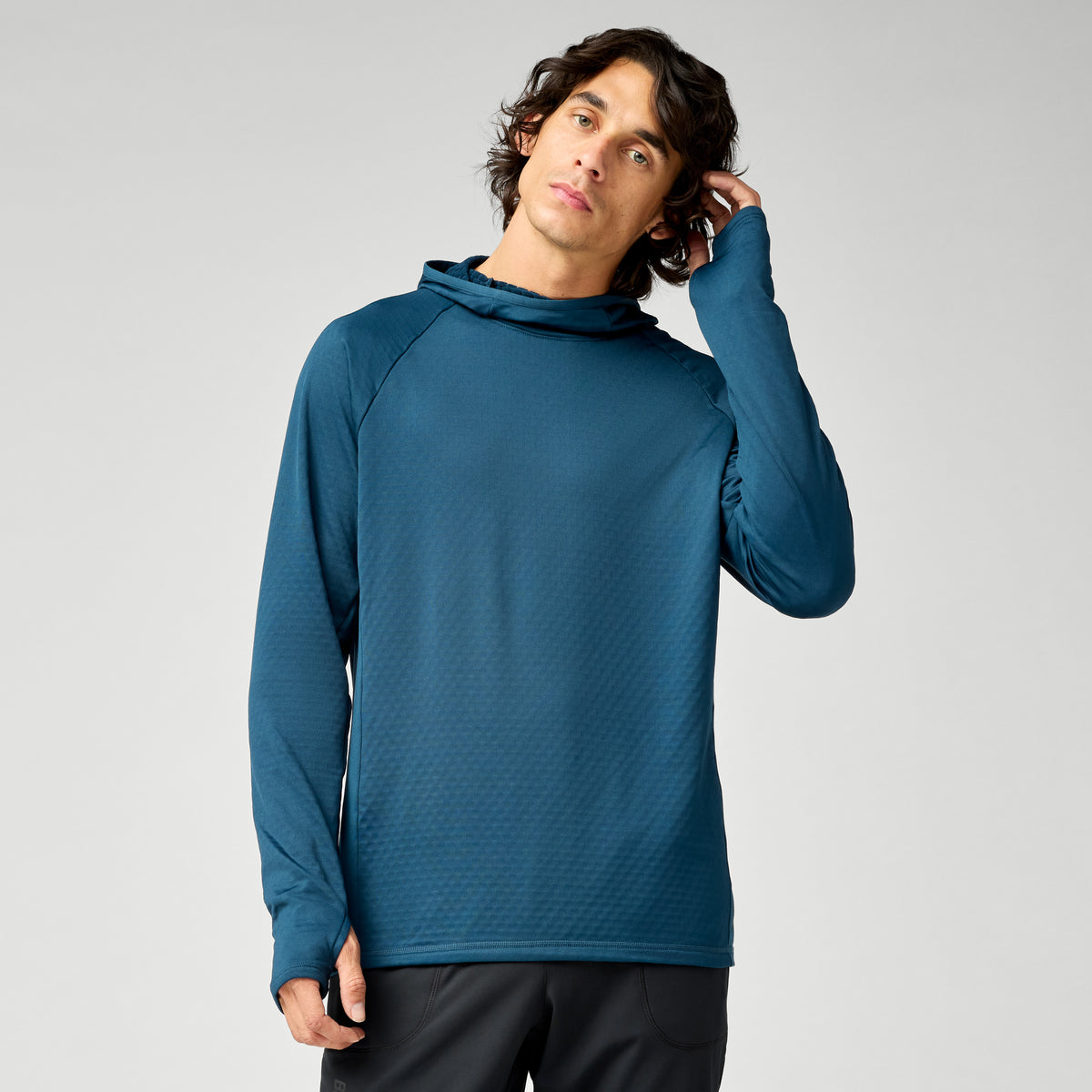 BROOKS MEN'S MOMENTUM THERMAL HOODIE - INDIGO 457 INDIGO