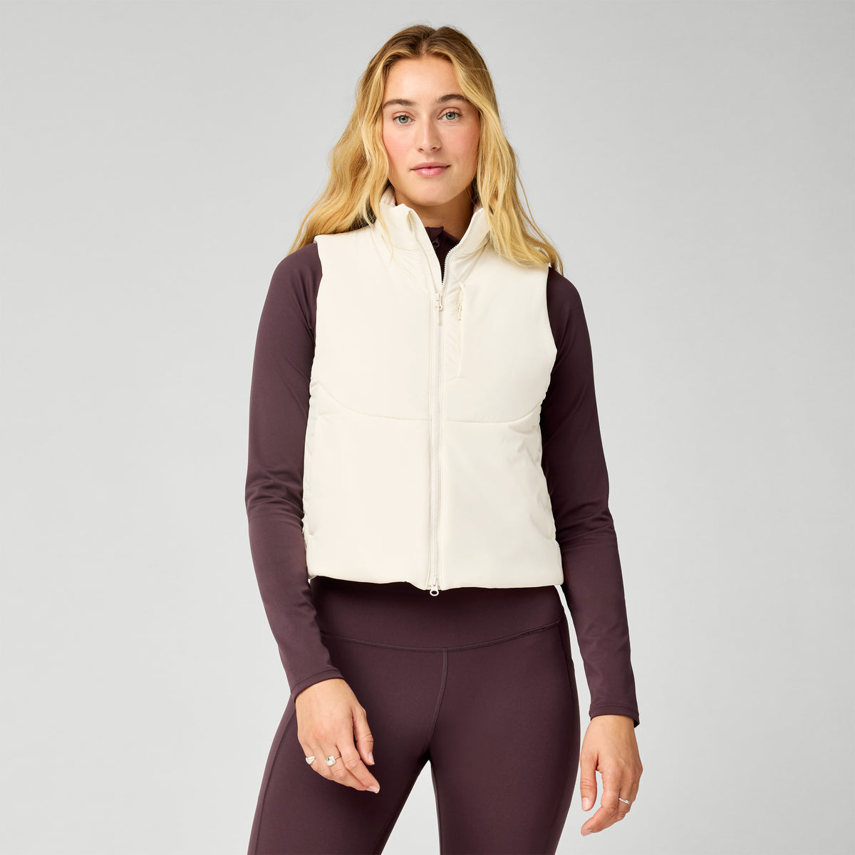 WOMEN'S MOVEMENT INSULATED CROP VEST - BONE