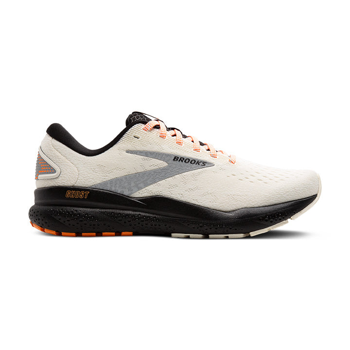 BROOKS WOMEN'S GHOST 16 - B - 157 ECRU/ORANGE/BLACK 5.0