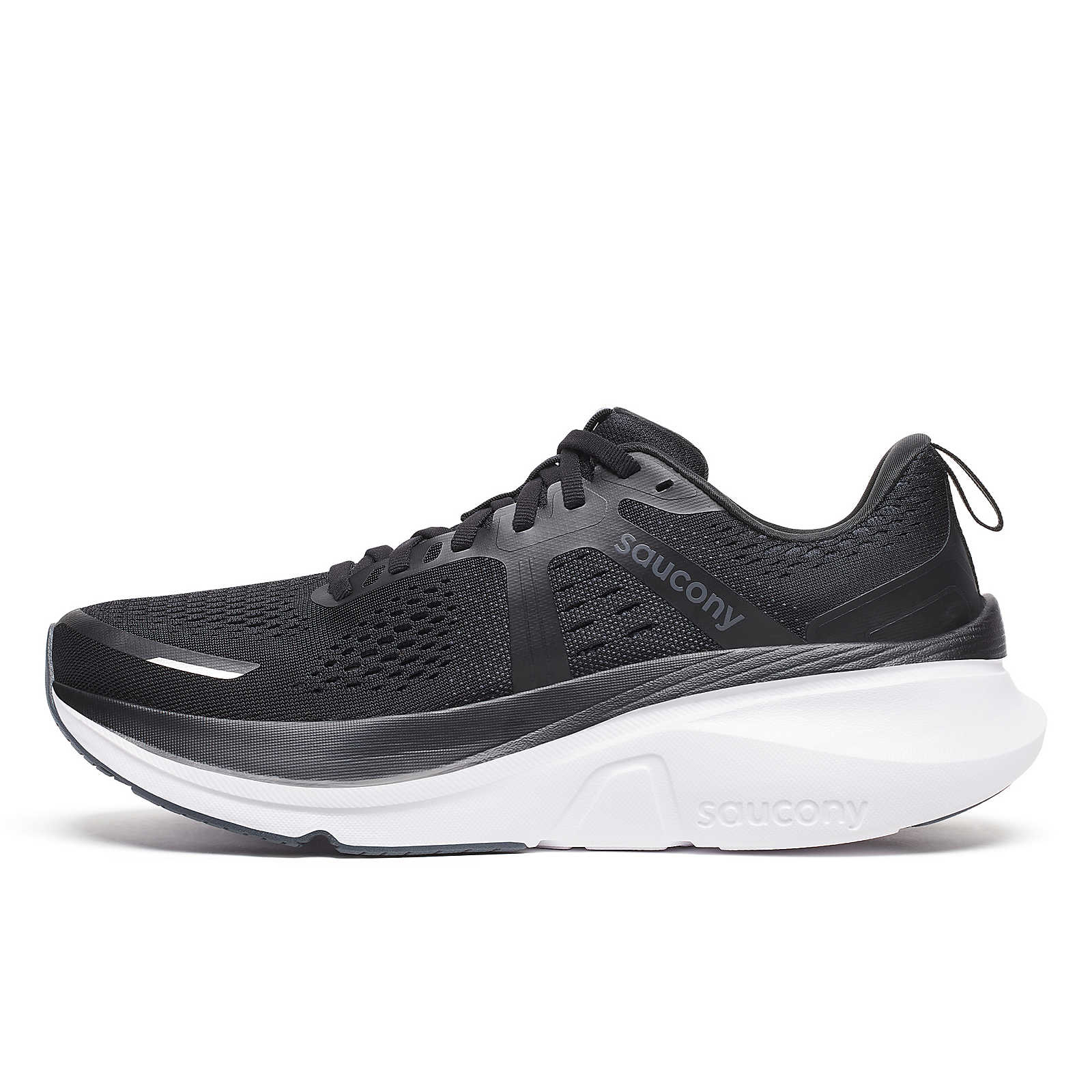 SAUCONY MEN'S GUIDE 18 - WIDE 2E - 100 BLACK/WHITE - SIZE 8.5