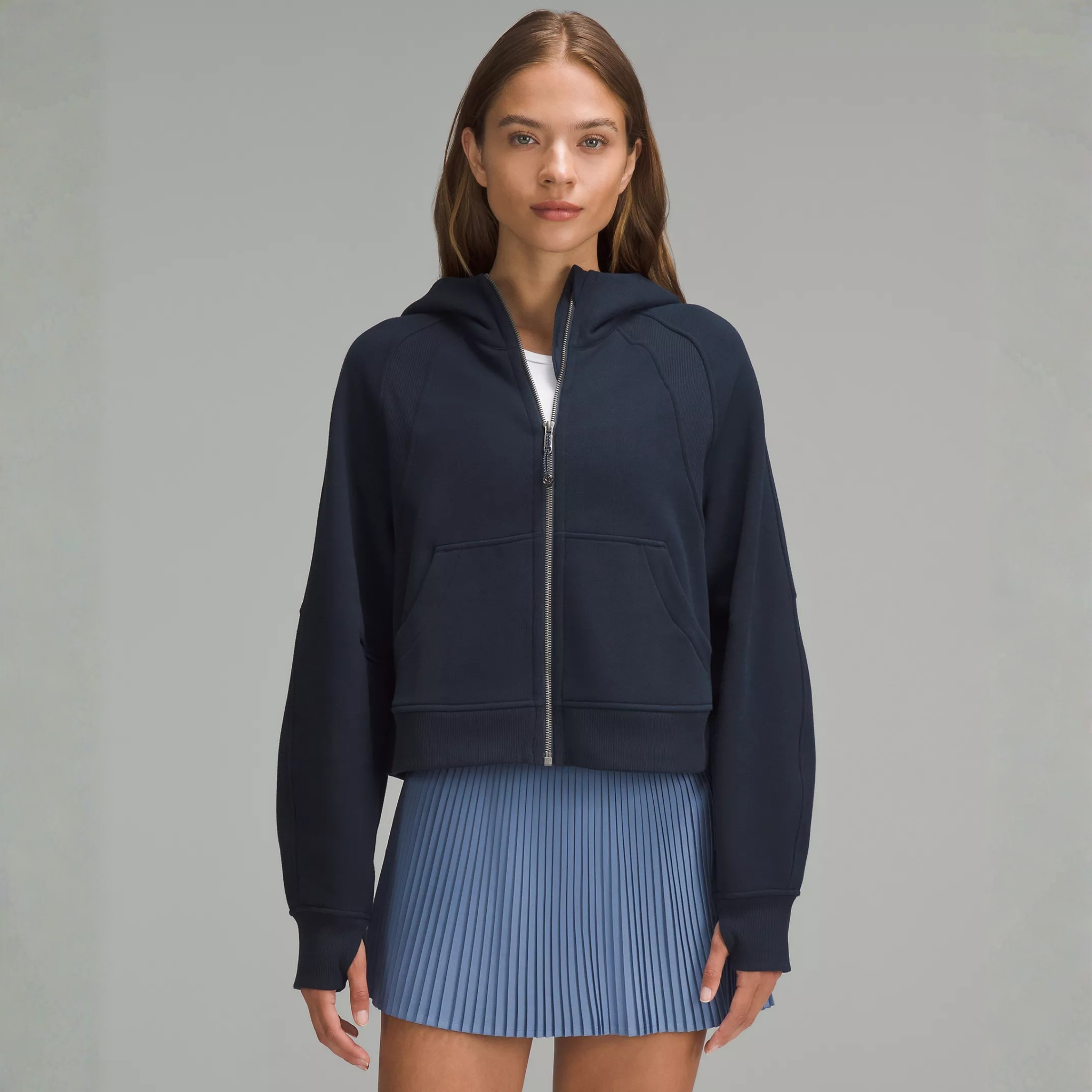 LULULEMON WOMEN'S SCUBA OVERSIZED FULL ZIP HOODIE - TRUE NAVY XS/S