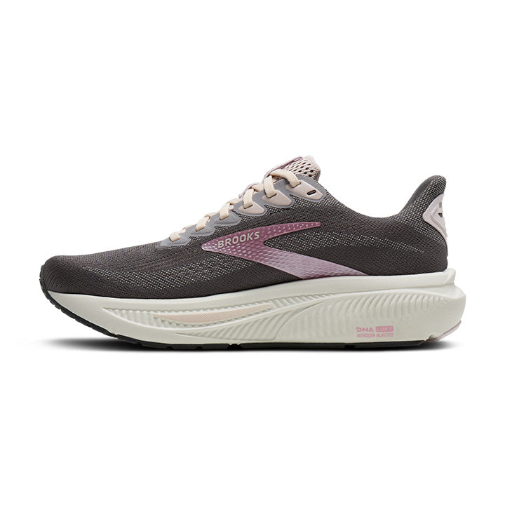 BROOKS WOMEN'S GHOST 17 - B - POPPY SEED/PINK/BLUEWASH