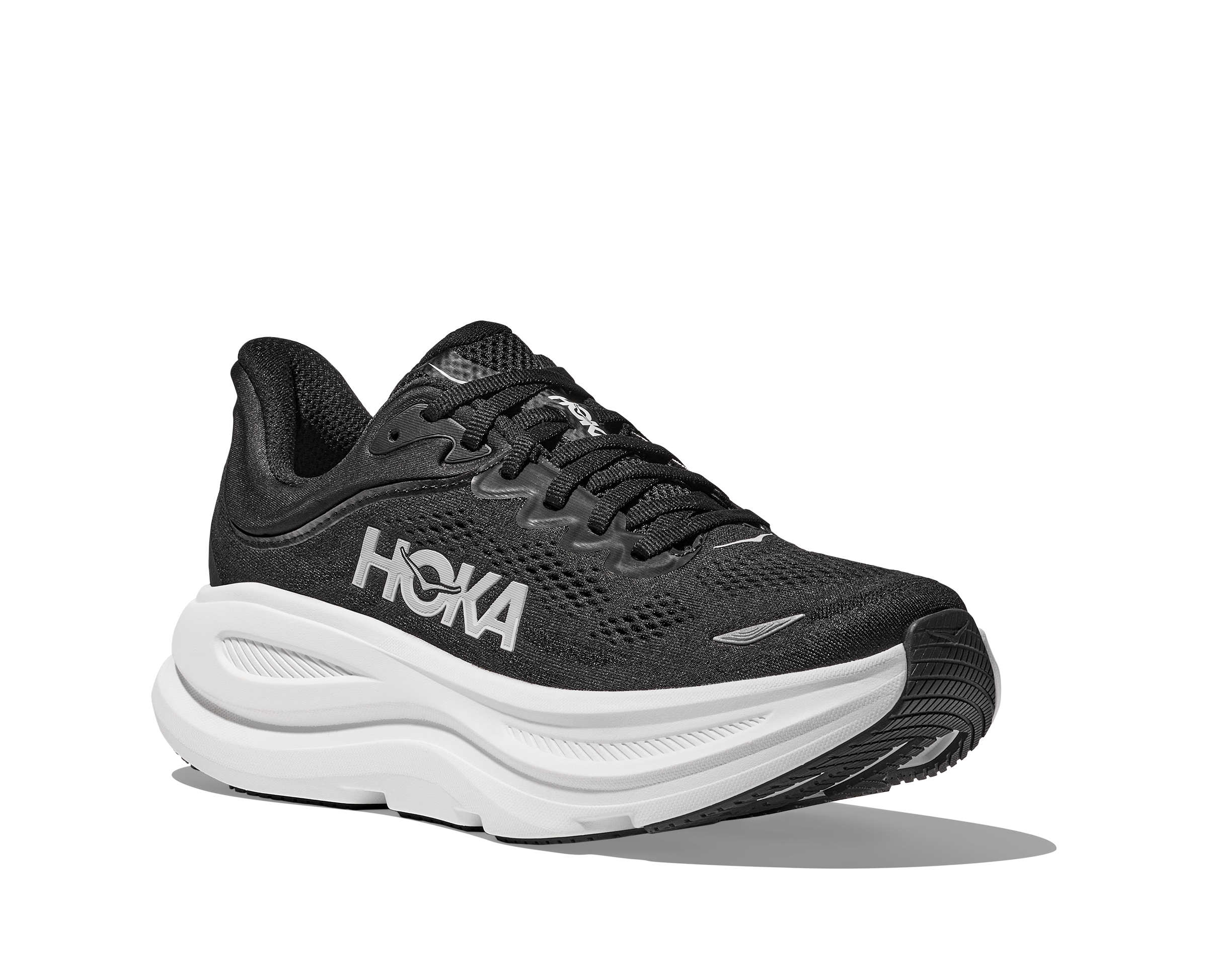 HOKA MEN'S BONDI 9 - WIDE 2E - BWHT BLACK/WHITE