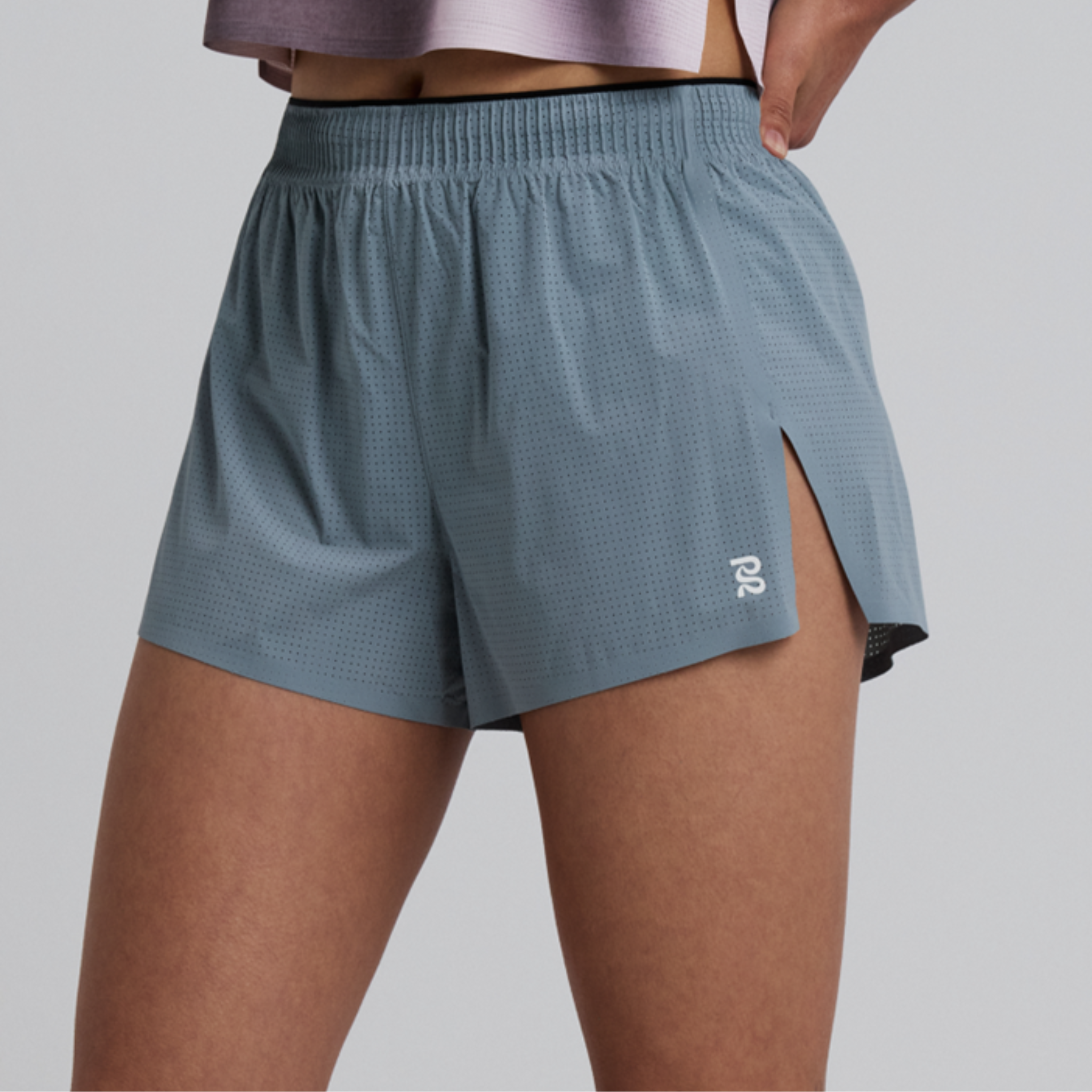 BANDIT WOMEN'S VENTO BONDED RIDGE WAISTBAND SPLIT SHORT - TRANQUIL BLUE XS