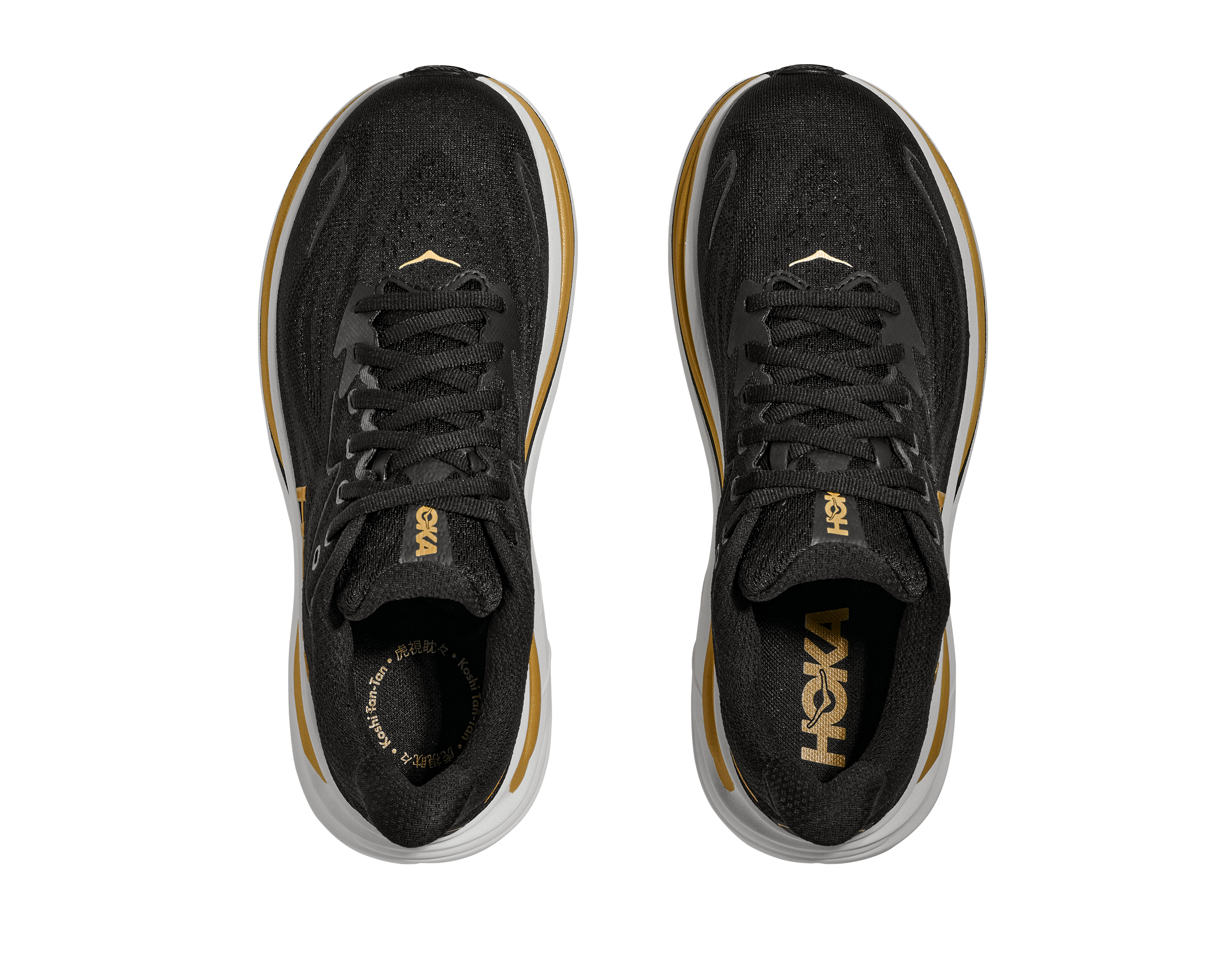 HOKA WOMEN'S CLIFTON 10 - B - BLACK/GOLD