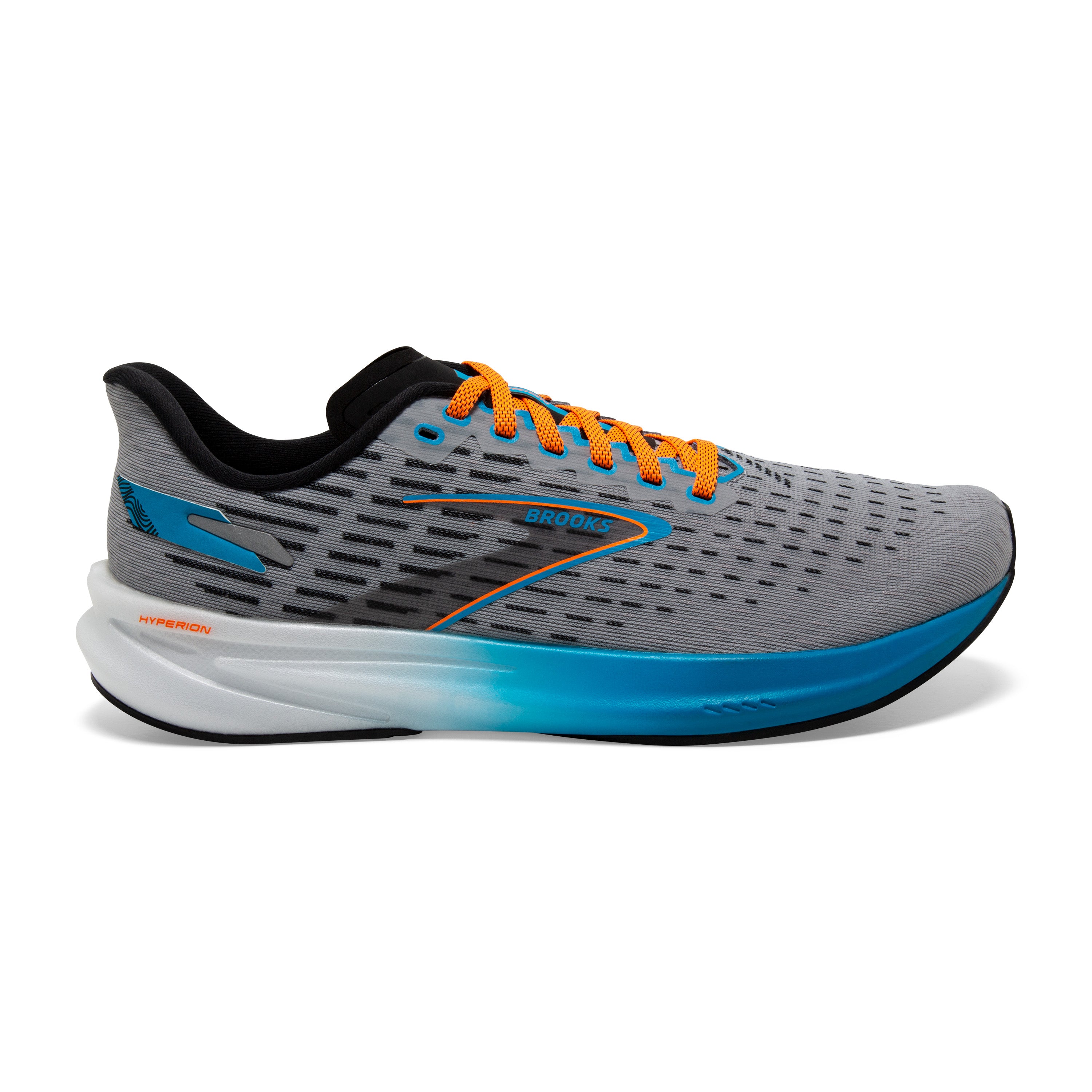 BROOKS MEN'S HYPERION - D - 020 GREY/ATOMIC BLUE/SCARLET - SIZE 9.0 