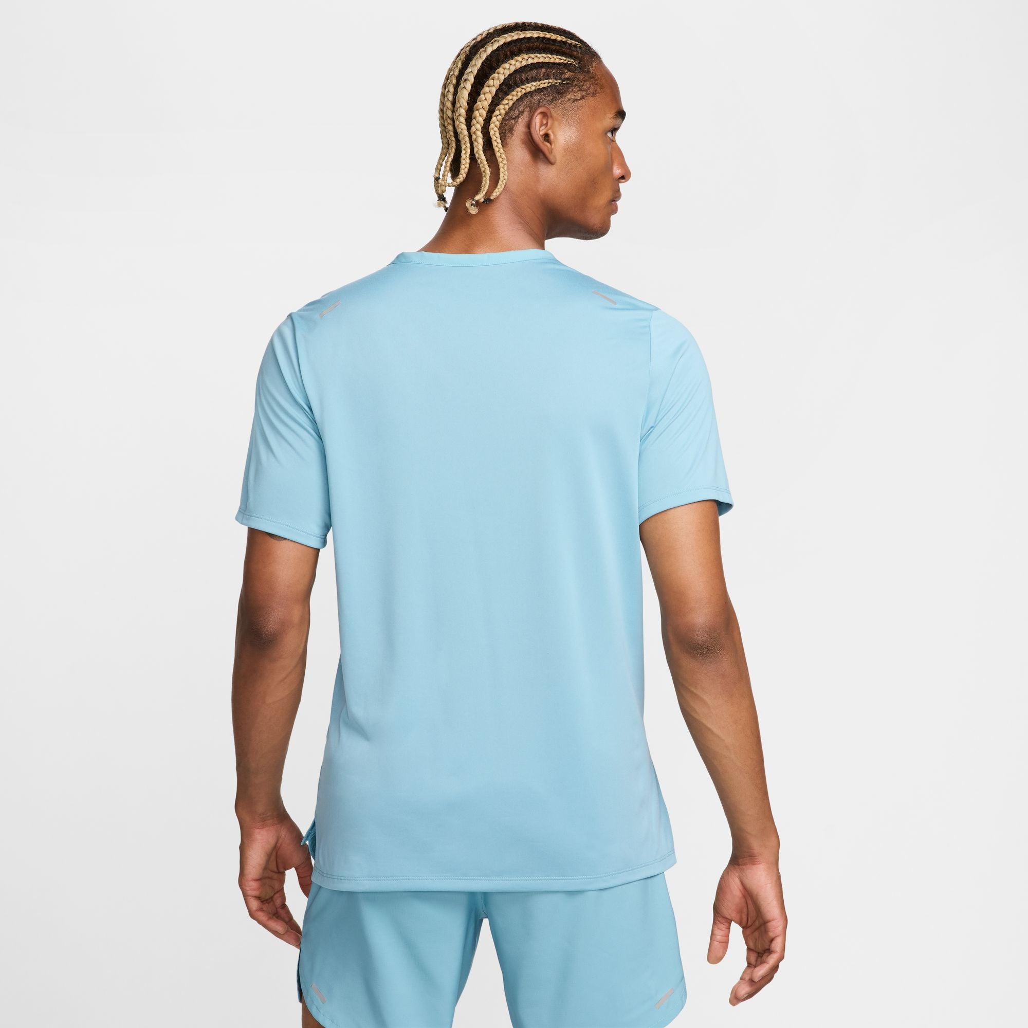 NIKE MEN'S DRI FIT RISE 365 SHORT SLEEVE - 464 DENIM TURQUOISE 