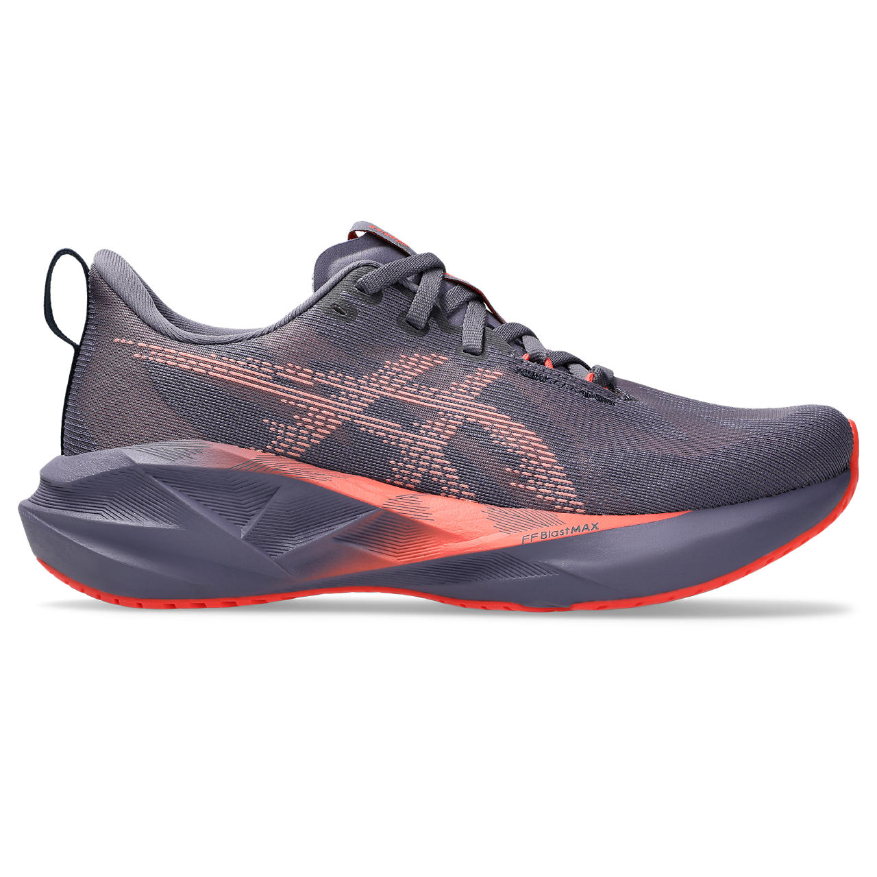 ASICS WOMEN'S NOVABLAST 5 - B - 500 GREYISH PURPLE/CORAL REEF 5.0