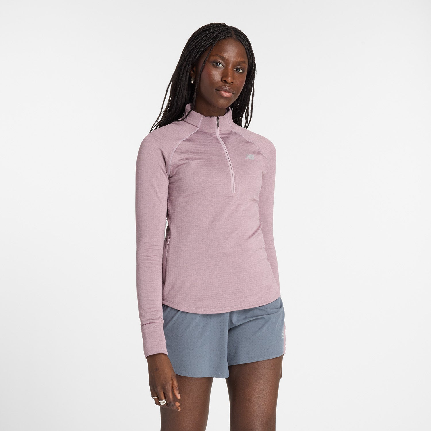 NEW BALANCE WOMEN'S HEAT GRID 1/2 ZIP - IWH ICEWINEH XS