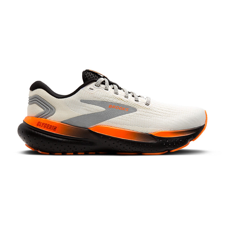 BROOKS MEN'S GLYCERIN 21 - D - 157 ECRU/ORANGE/BLACK 7.0