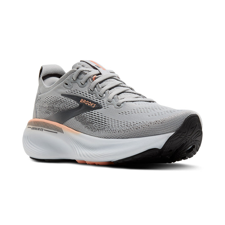 BROOKS WOMEN'S ADRENALINE GTS 25 - WIDE D - GREY/BLACKENED PEARL/CORAL