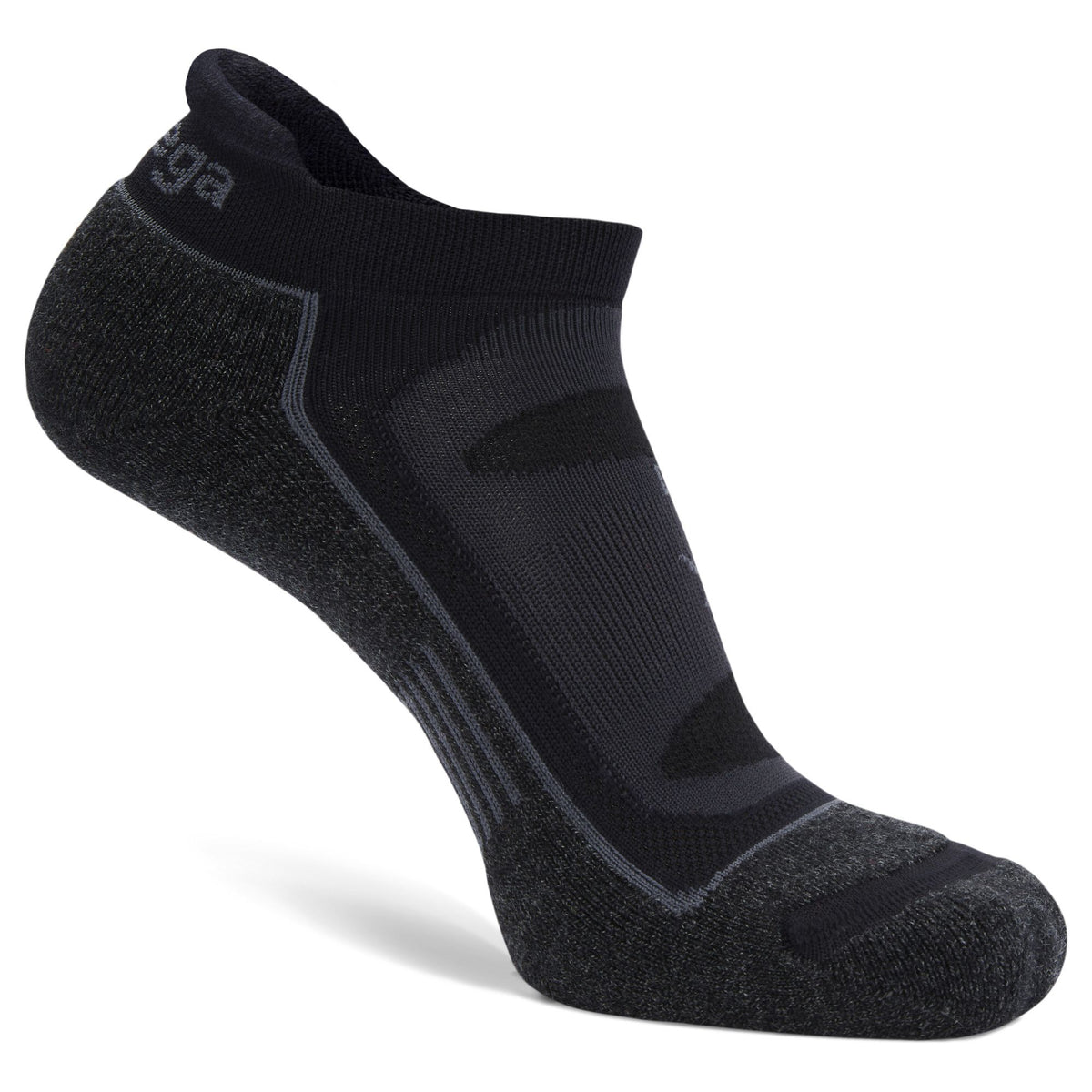 Balega Blister Resist Crew Running Socks – Gray/Black, Breathable Polyester, Mid-Calf