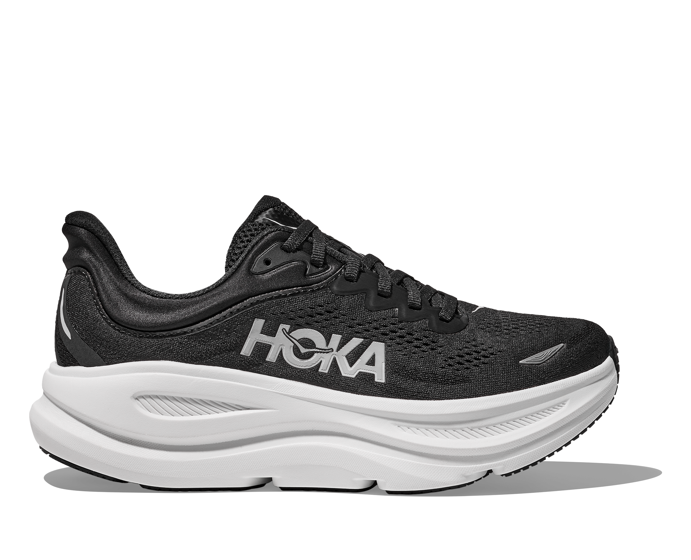 HOKA MEN'S BONDI 9 - WIDE 2E - BWHT BLACK/WHITE 7.0