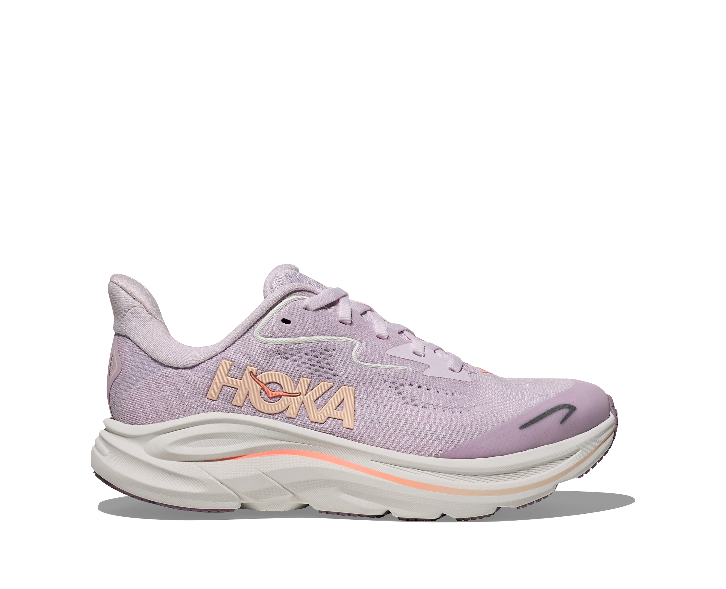 HOKA WOMEN'S CLIFTON 10 - B - LILAC CREAM/TANGERINE GLOW 5.0