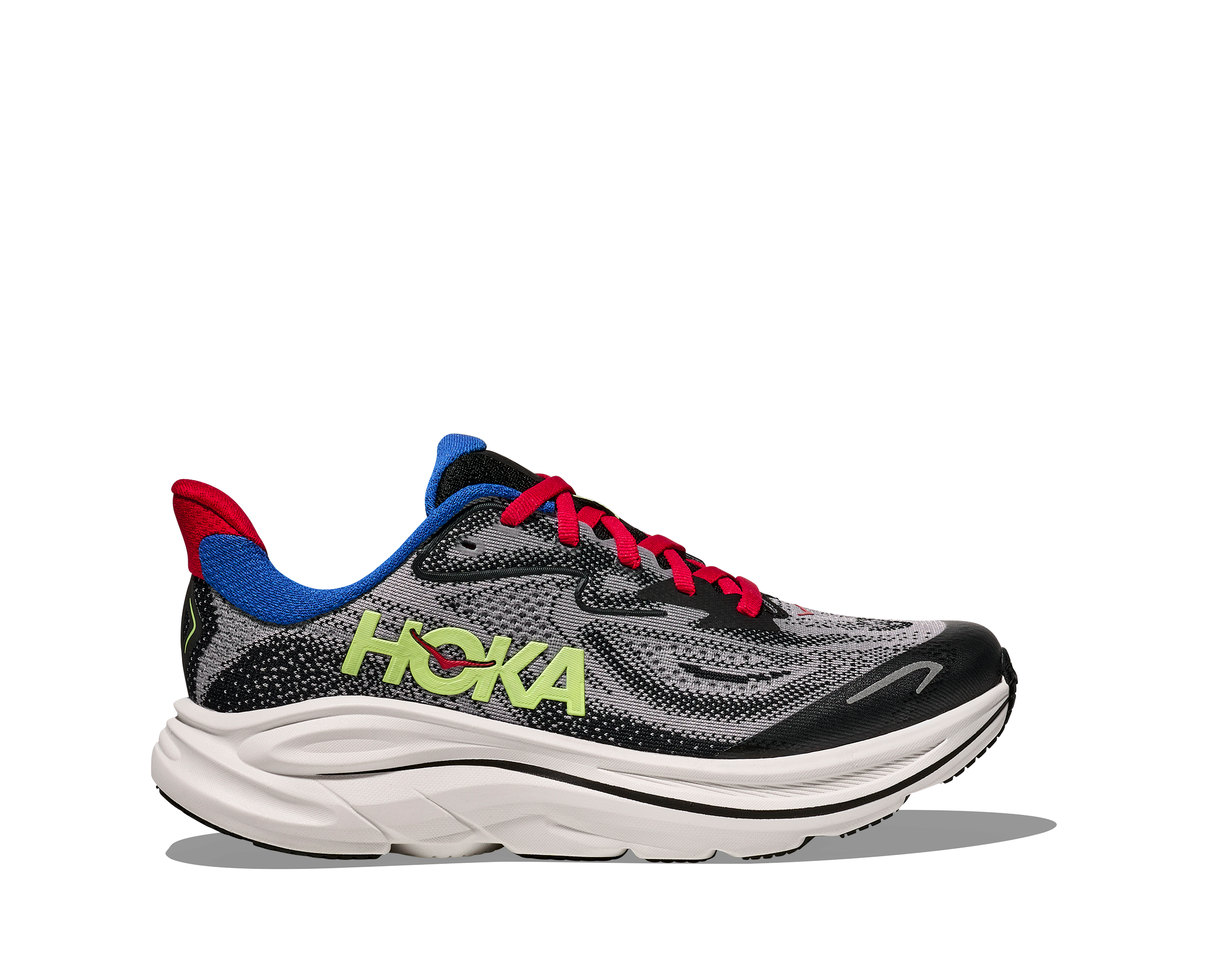 HOKA YOUTH CLIFTON 10 BIG KIDS - FOGGY GREY/BLACK 2.5