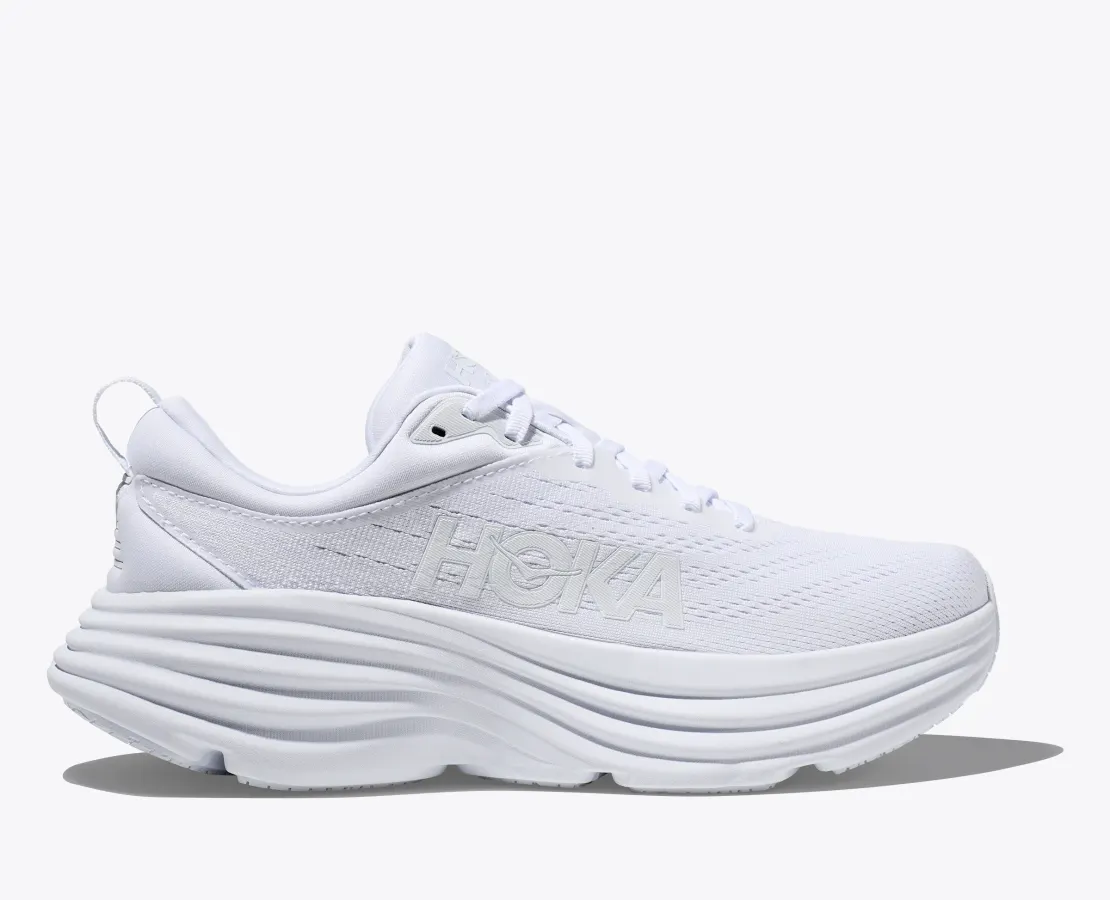 HOKA WOMEN'S BONDI 8 WIDE D - D - WWH WHITE/WHITE - 10.0 