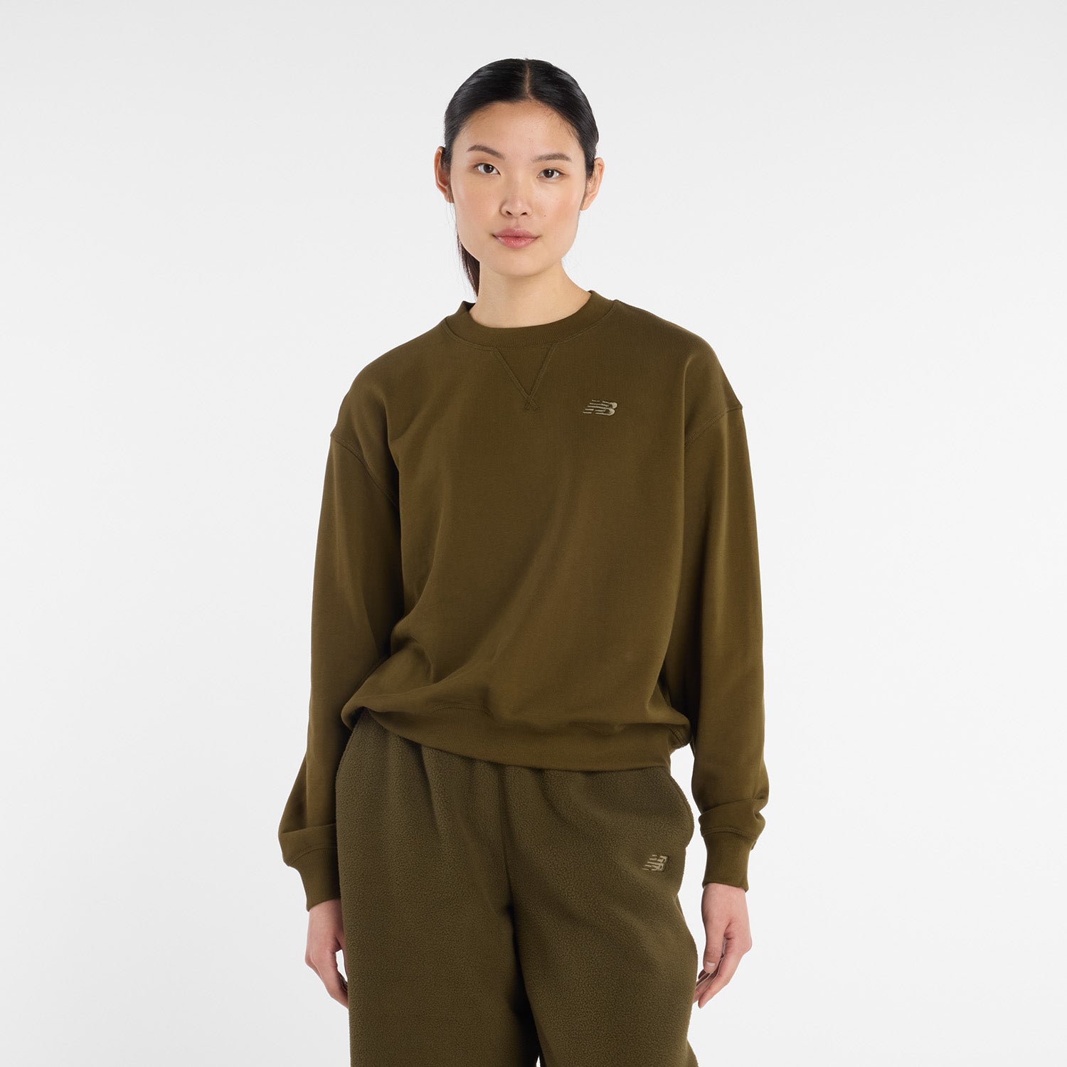 women's french terry crew