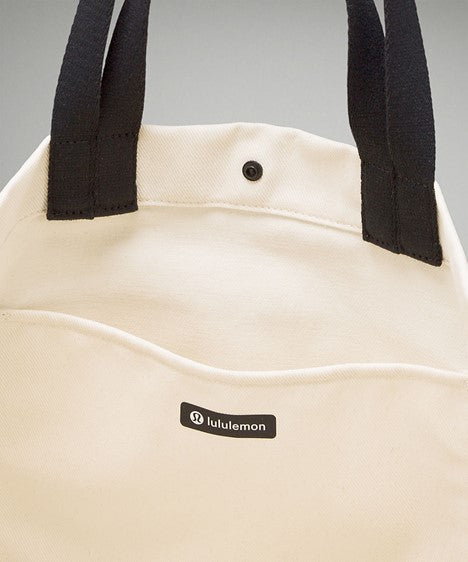 LULULEMON DOUBLE-HANDLE CANVAS TOTE - NATURAL/BLACK 