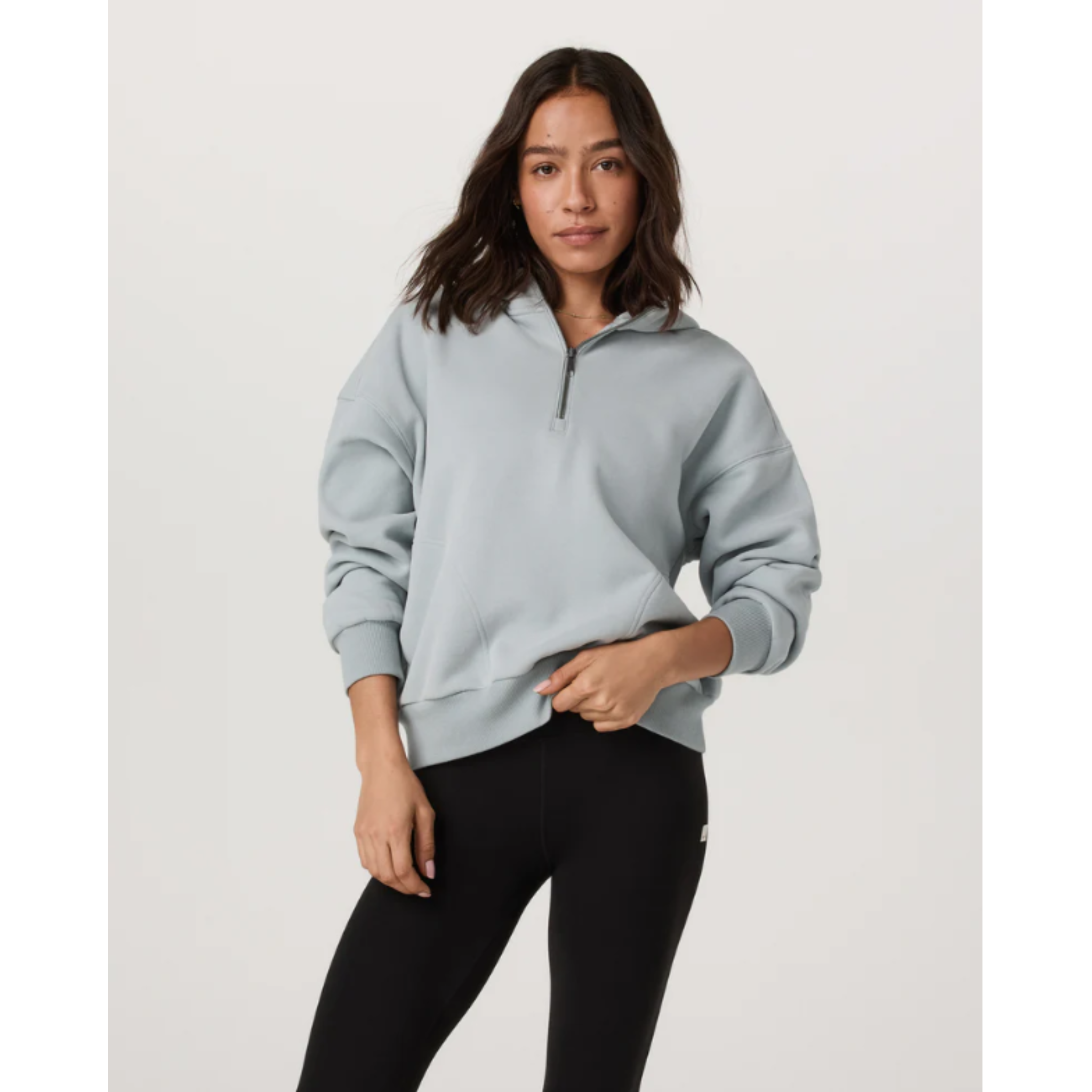 WOMEN'S RESTORE RELAXED HALF ZIP HOODIE BLUE HAZE Performance