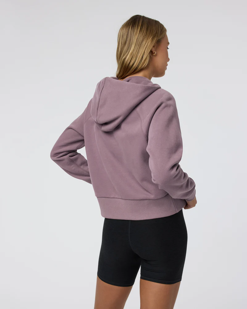 VUORI WOMEN'S RESTORE HALF ZIP HOODIE - EBR ELDERBERRY 