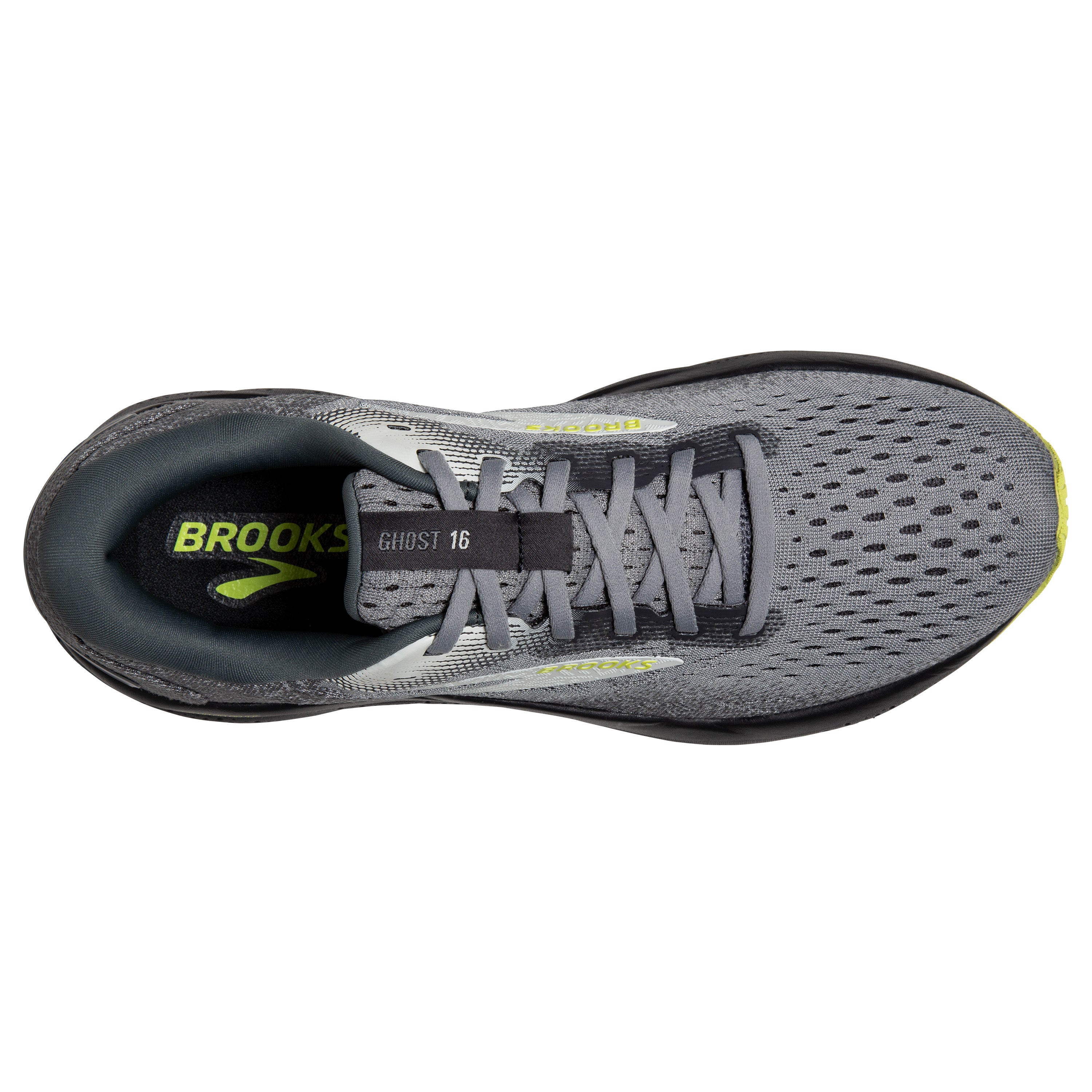 BROOKS MEN'S GHOST 16 - WIDE 4E - 040 PRIMER/GREY/LIME - 12.0 