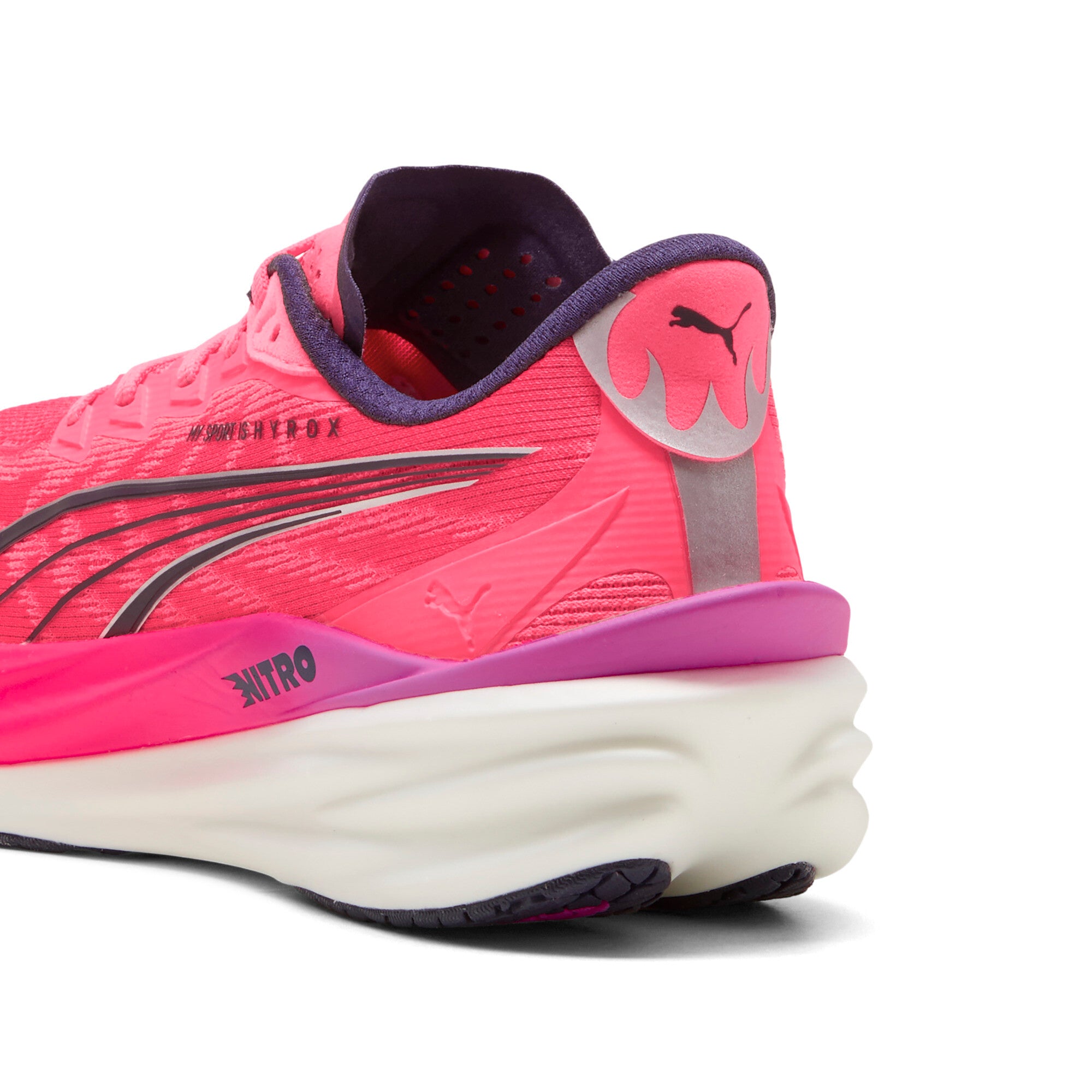 PUMA MEN'S DEVIATE NITRO 4 HYROX - D - WHITE/ORCHID/PURE PINK
