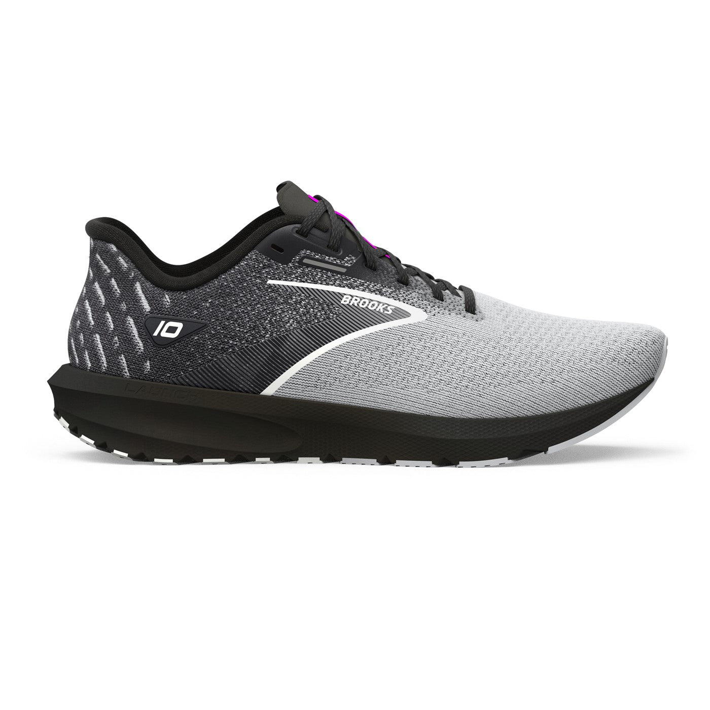 BROOKS MEN'S LAUNCH 10 - WIDE 2E - 052 BLACK/BLACKENED PEARL - 8.5 