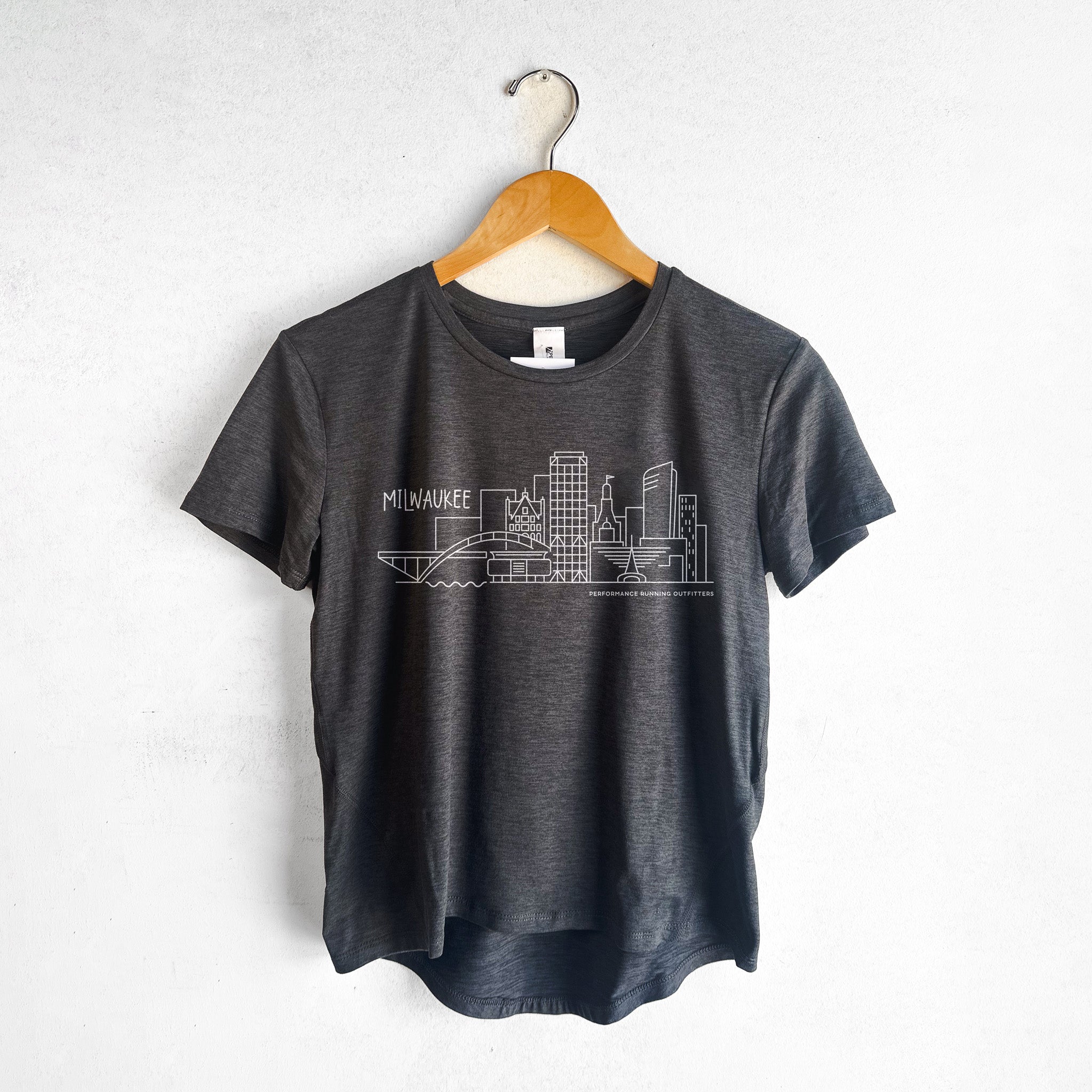 PR GEAR WOMEN'S MKE SKYLINE SHORT SLEEVE - HEATHER BLACK XS