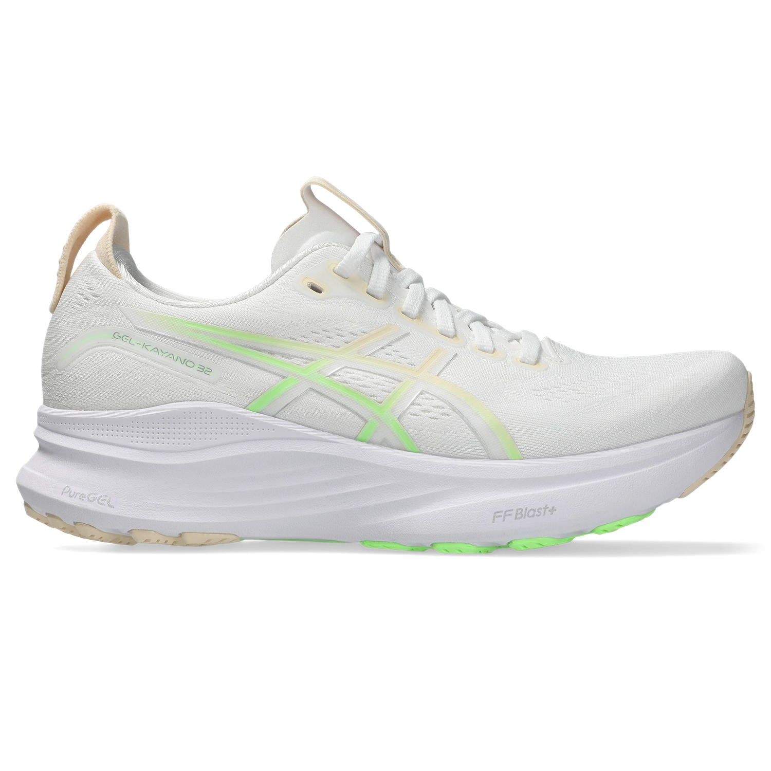 ASICS WOMEN'S KAYANO 32 - B - WHITE/SEA SHELL 5.0