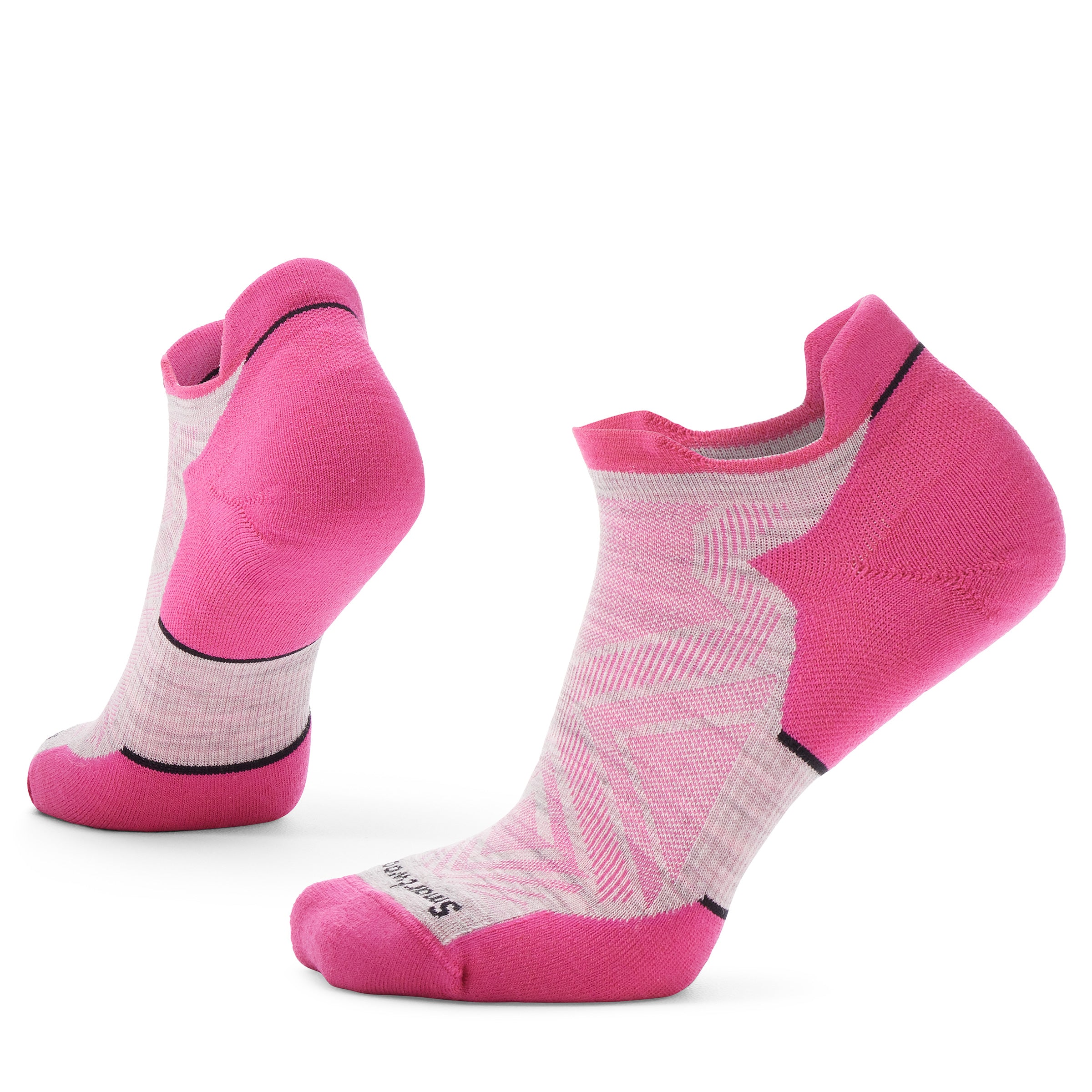 SMARTWOOL WOMEN'S RUN TARGETED CUSHION LOW ANKLE SOCK N62 ASH-POWER PINK