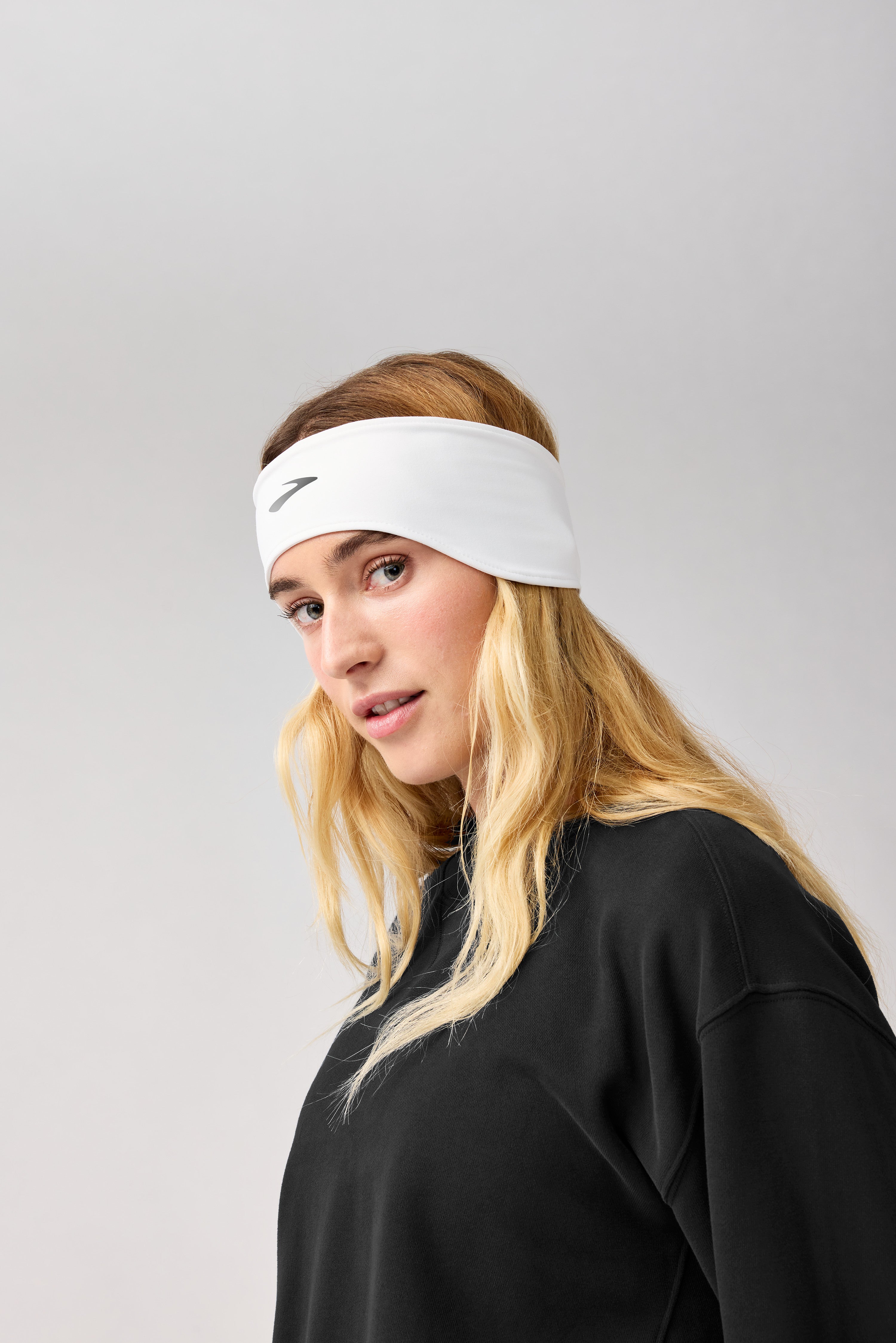 BROOKS LUXE THERMAL HEADBAND - WHITE