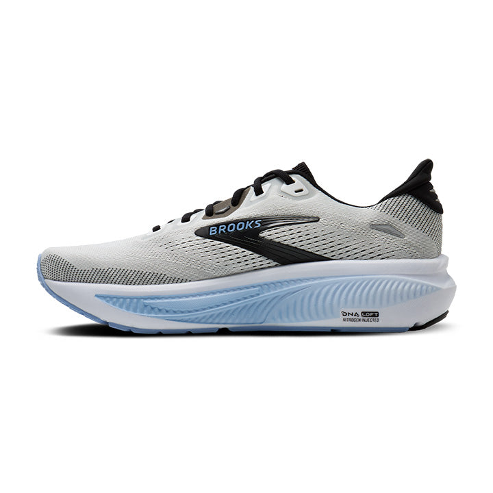 BROOKS MEN'S GHOST 18 - D - WHITE/BLACK/OPEN AIR