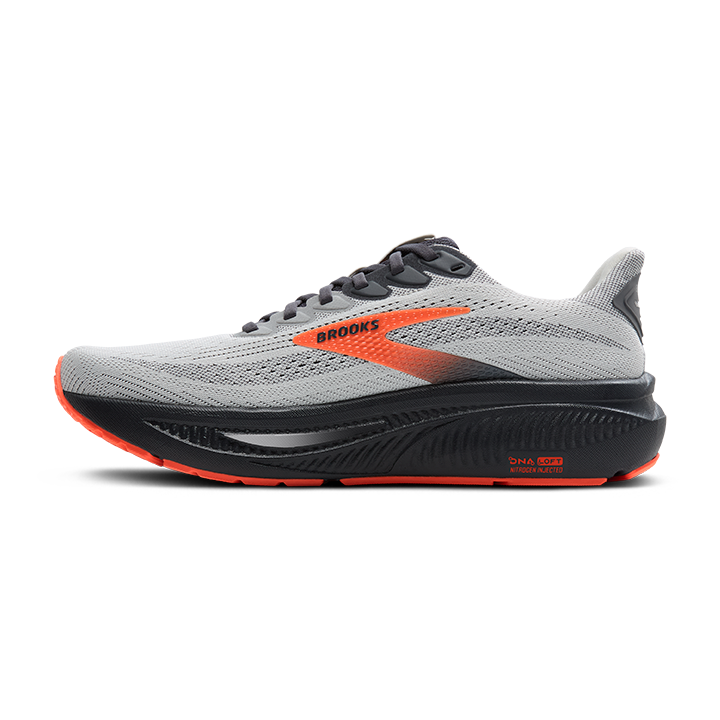 BROOKS MEN'S GHOST 17 - WIDE 2E - OYSTER MUSHROOM/ORANGE EBONY