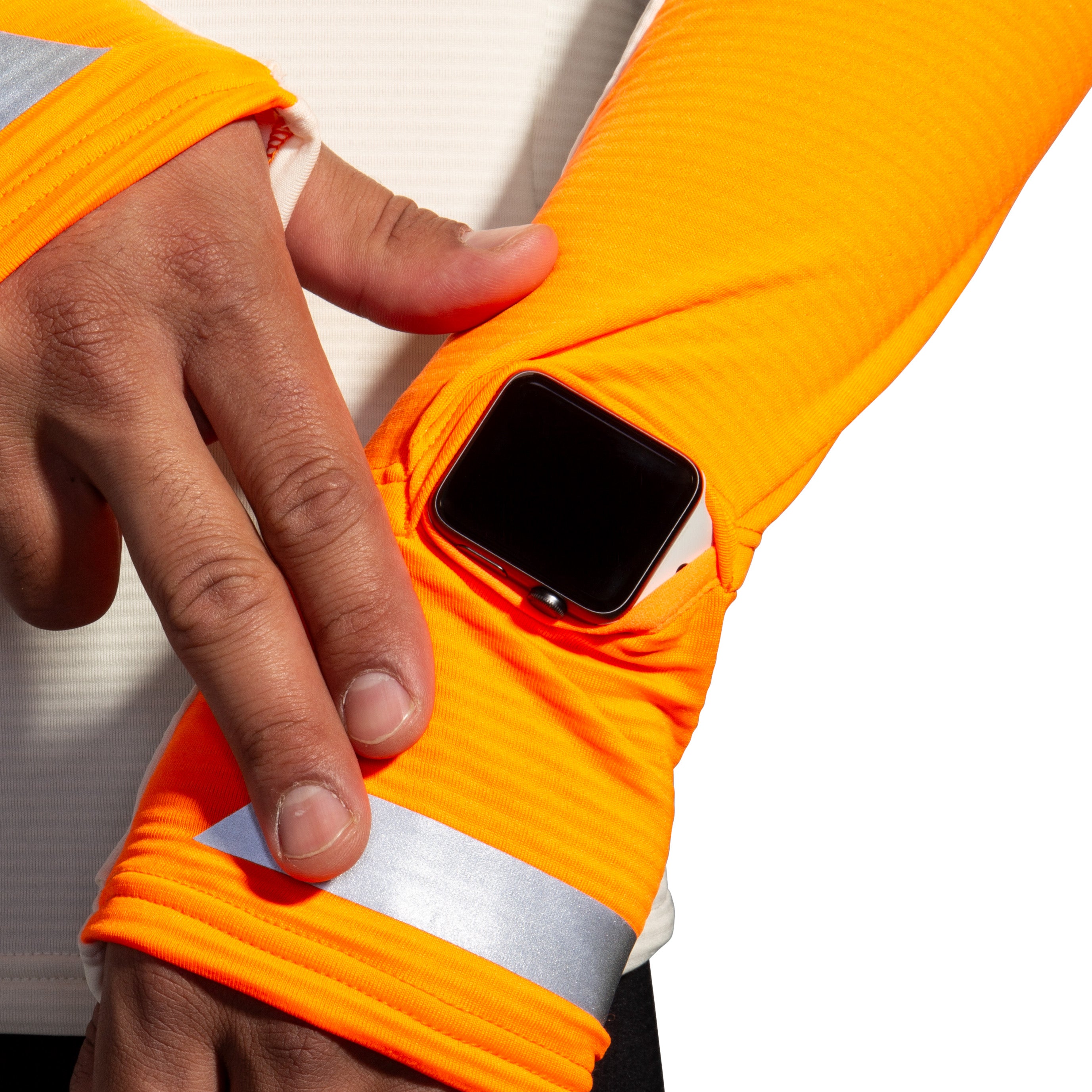 BROOKS MEN'S RUN VISIBLE HOODIE 2.0 - 167 ECRU/FLUORO FLASH/BLACK 