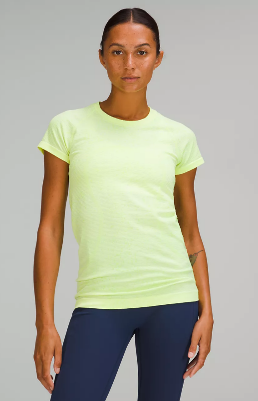 LULULEMON WOMEN'S SWIFTLY TECH SS 2.0 - DNNL DISTORTED NOISE NEON LEMON DNNL DISTORTED NOISE NEON LEMON