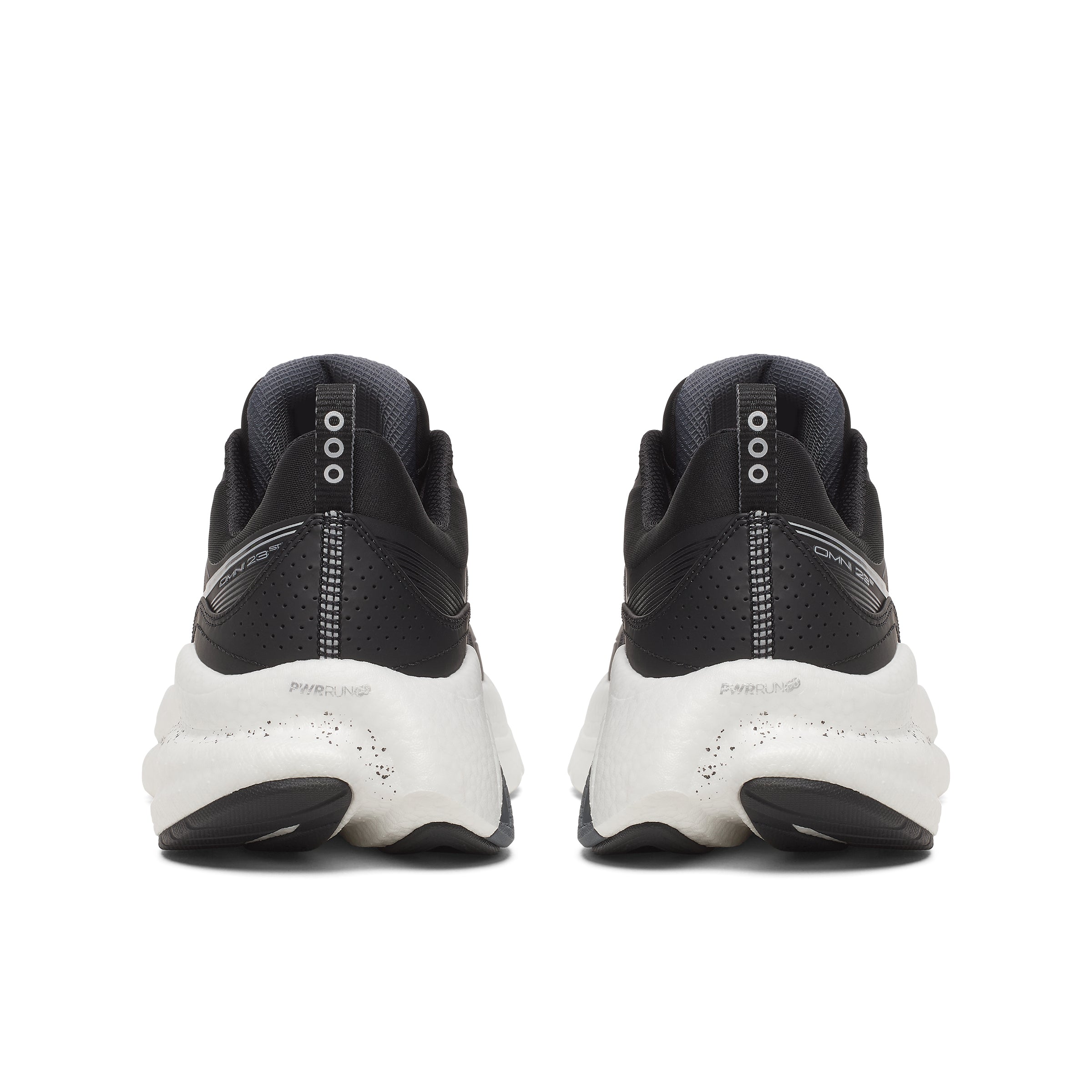 SAUCONY WOMEN'S OMNI ST 23 - WIDE D - BLACK/SILVER - SIZE 9.5