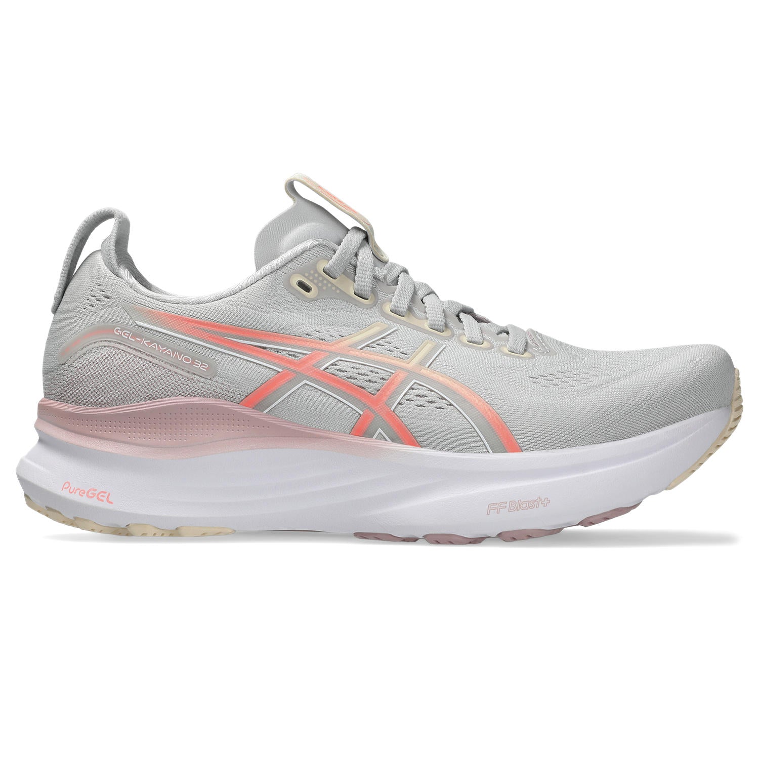 ASICS WOMEN'S KAYANO 32 - B - CLOUD GREY/SEA SHELL 5.0