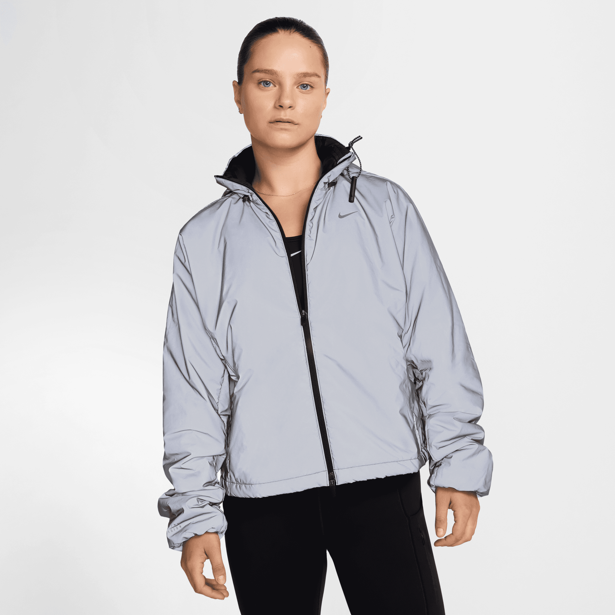 NIKE WOMEN'S REFL RUNNING JACKET - 011 BLACK/SILVER XS