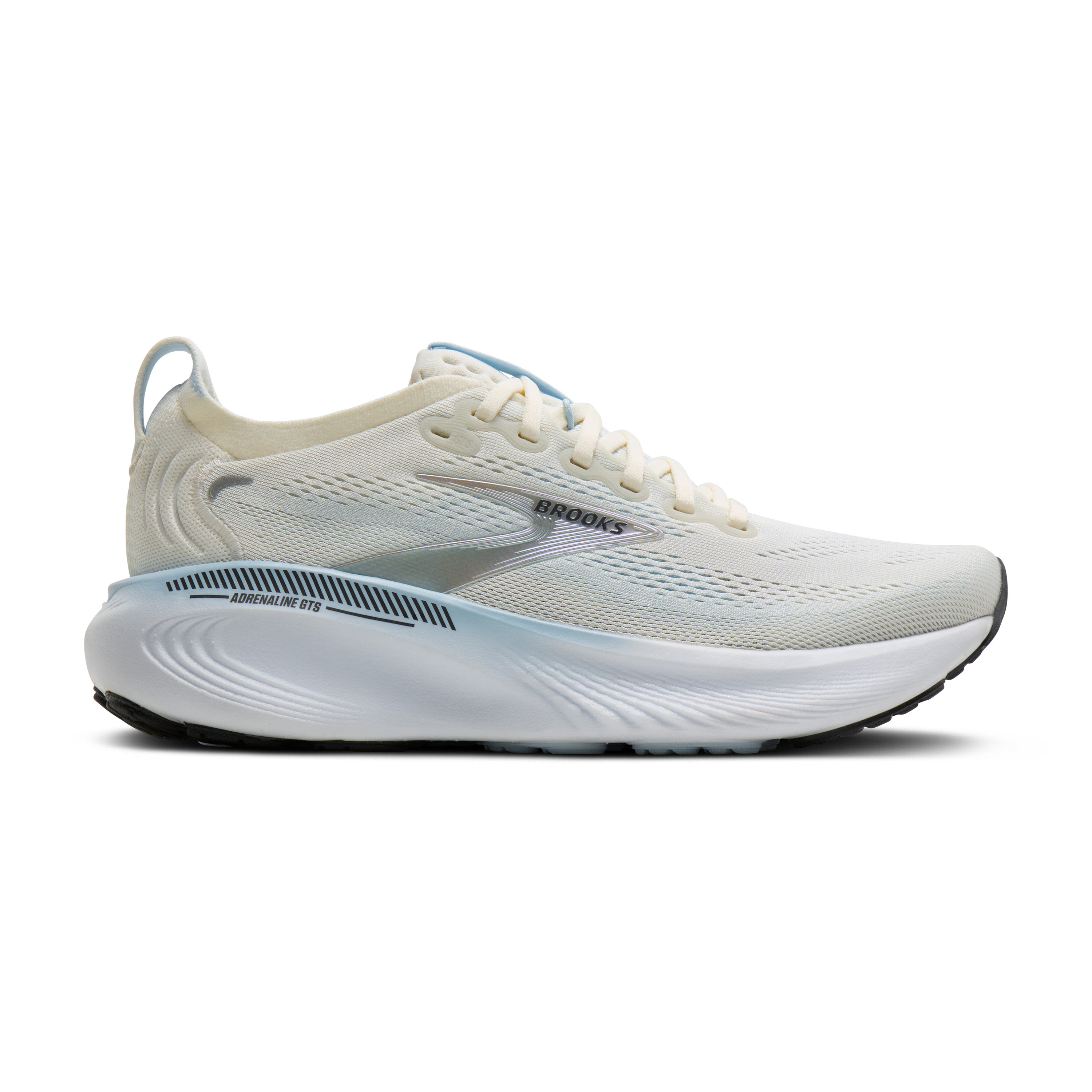 BROOKS WOMEN'S ADRENALINE GTS 25 - B - STAR WHITE/NANTUCKET/CHROME 5.0