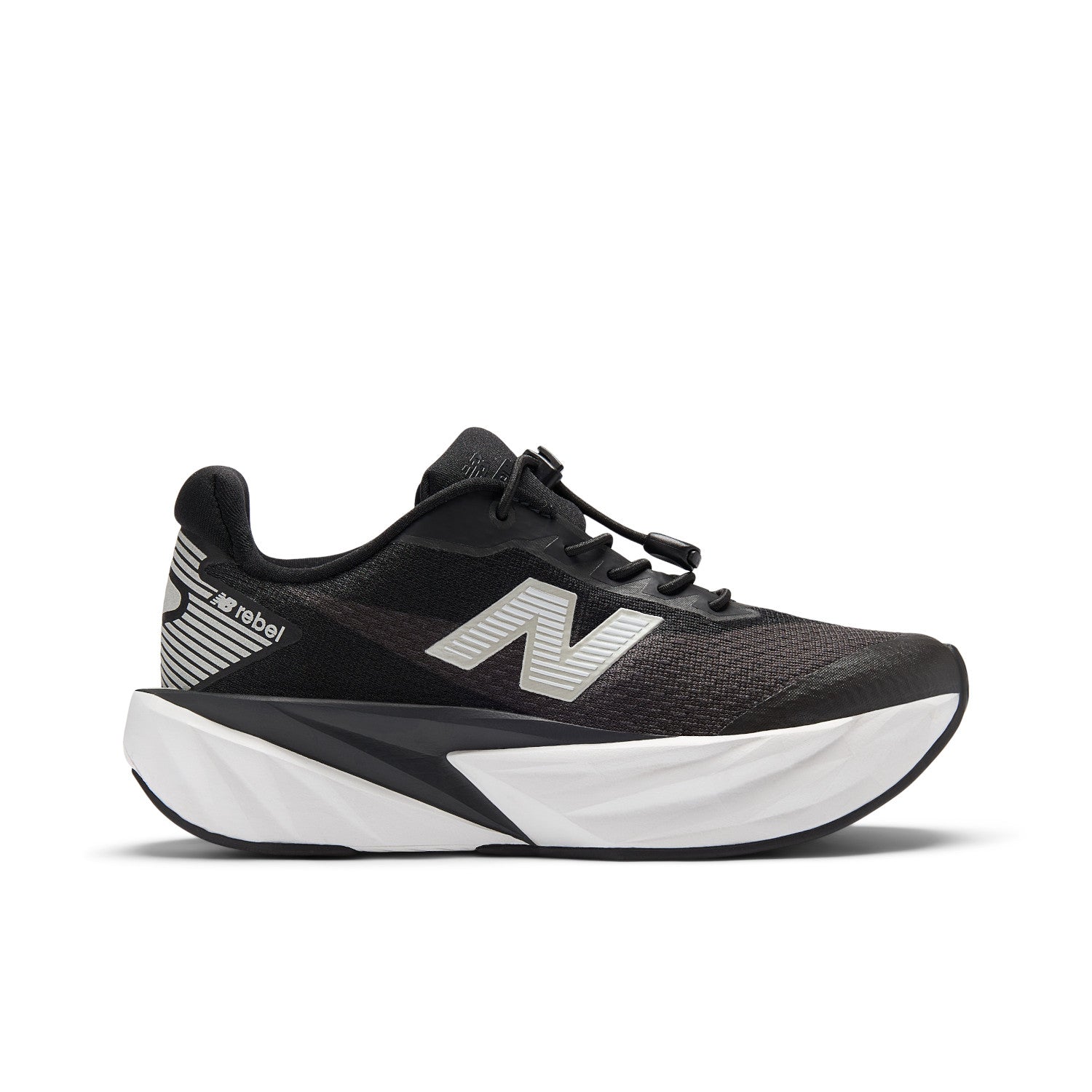 NEW BALANCE KID'S FUELCELL REBEL BUNGEE LACE - BLACK/WHITE K11.0