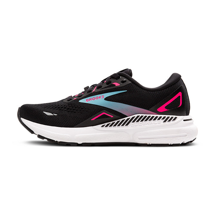 BROOKS WOMEN'S ADRENALINE 23 GTX - B - 082 BLACK/KNOCKOUT PINK/AQUA 