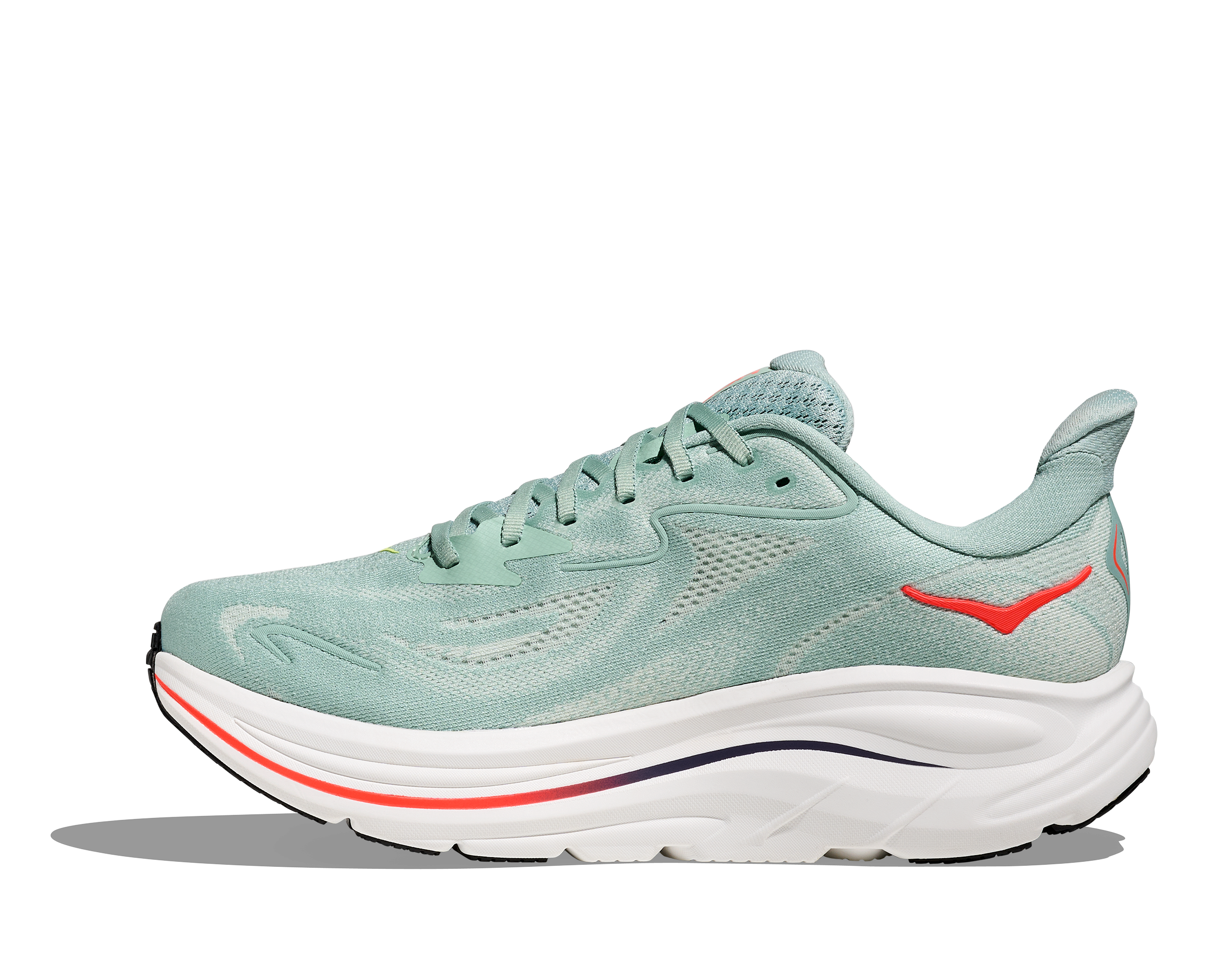 HOKA MEN'S CLIFTON 10 - D - SAGE/NEON FLAME