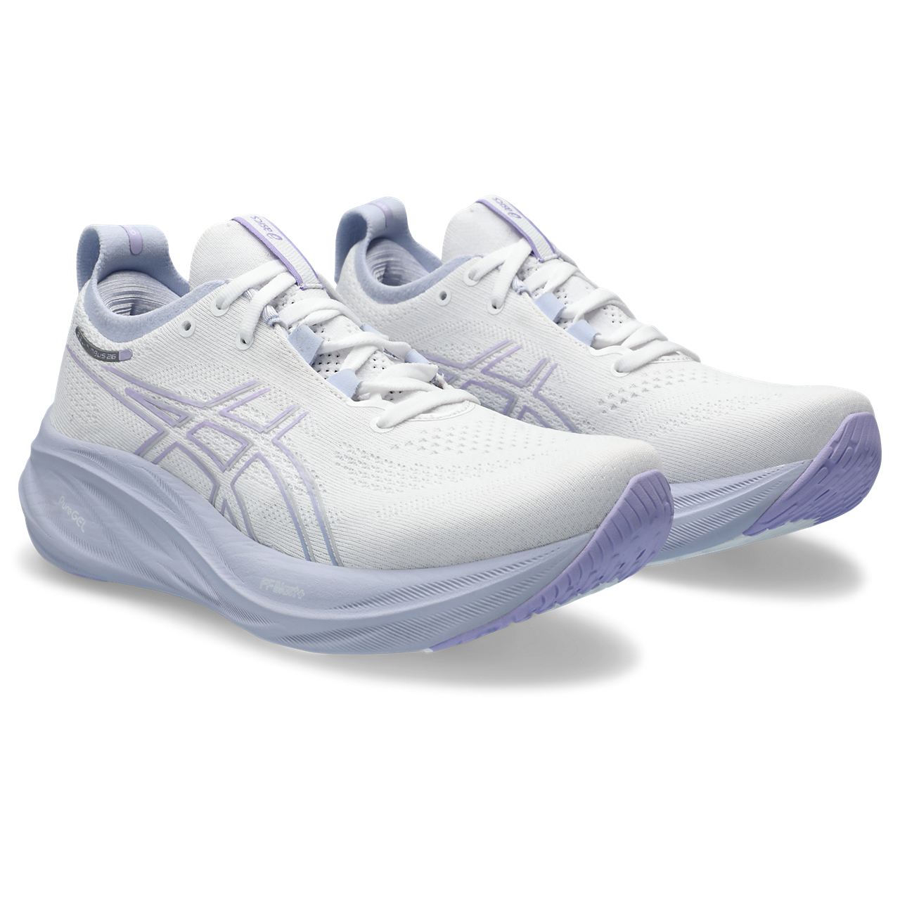 ASICS WOMEN'S NIMBUS 26 - B - 100 WHITE/FRESH AIR 